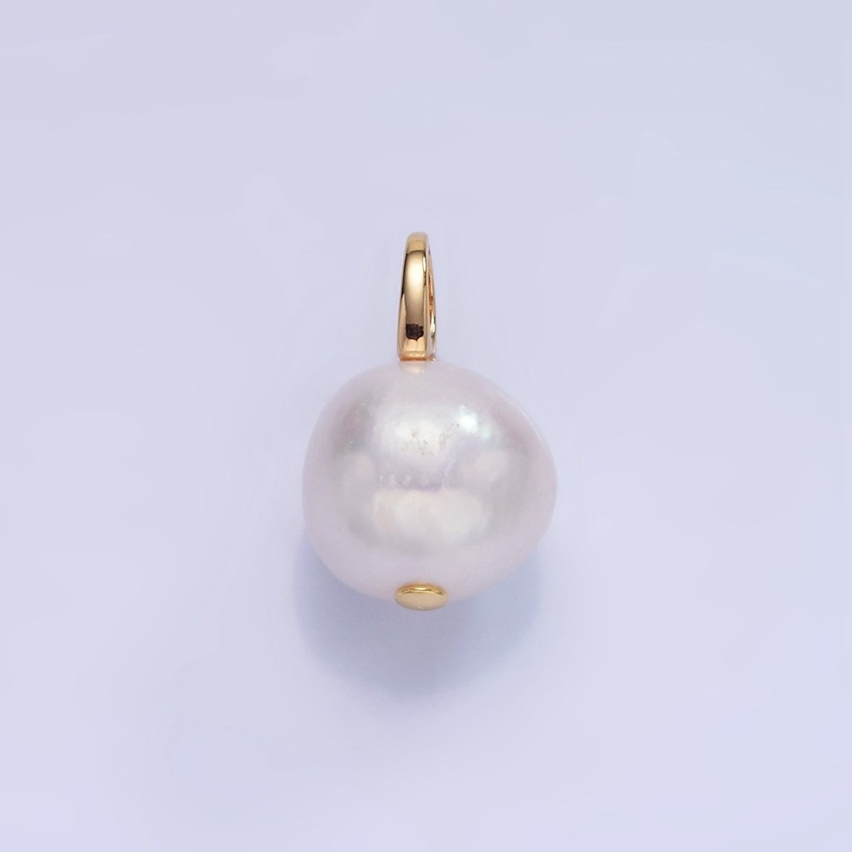 16K Gold Filled 20mm Freshwater Pearl Drop Bail Pendant | P1718
