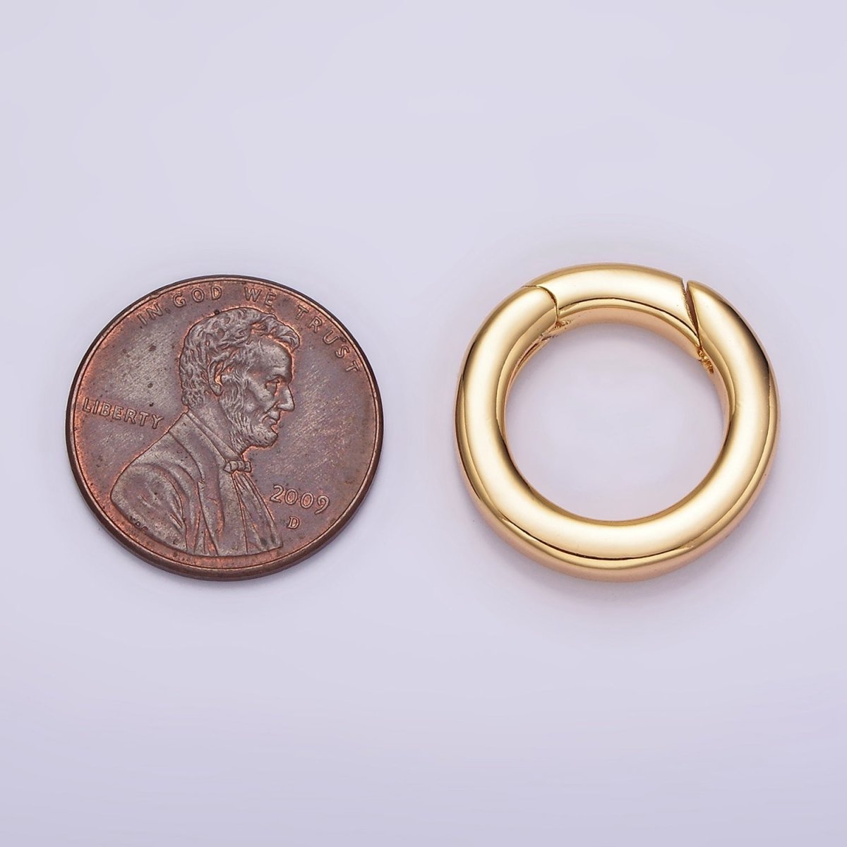 16K Gold Filled 20mm Round Push Spring Gate Jewelry Making Findings Supply | Z-520