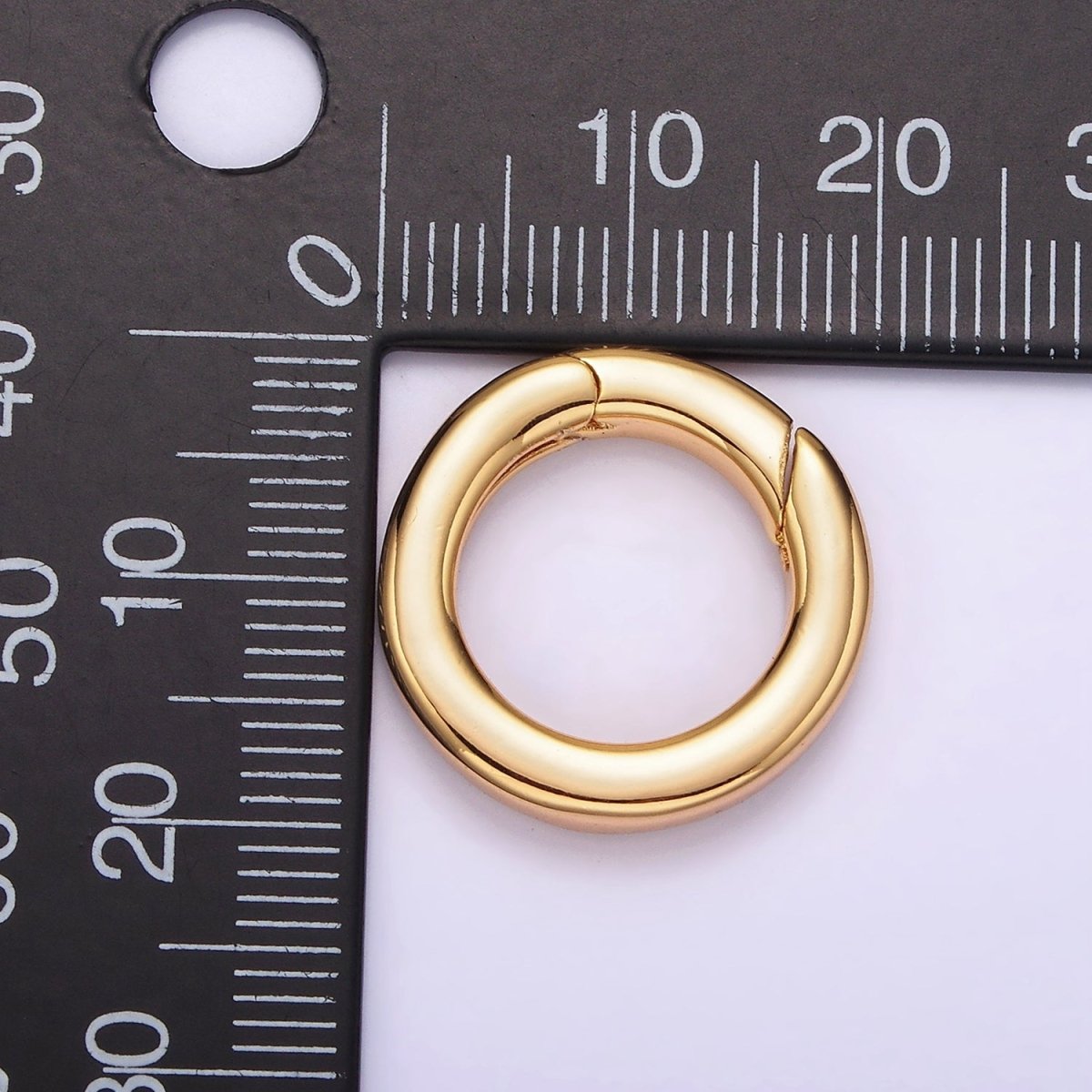 16K Gold Filled 20mm Round Push Spring Gate Jewelry Making Findings Supply | Z-520