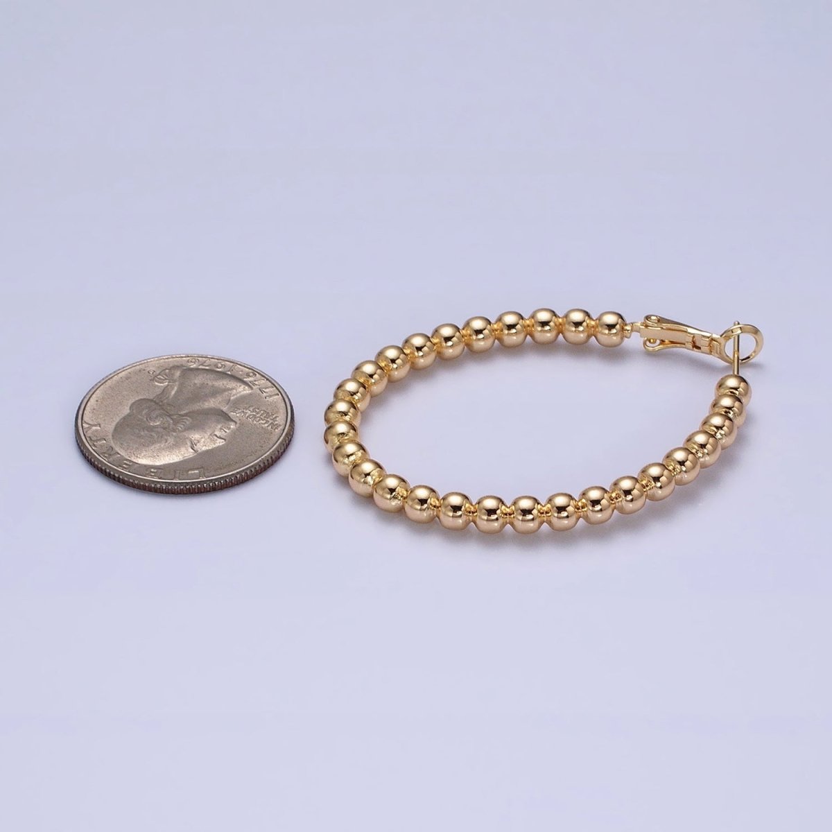 16K Gold Filled 38mm Beaded Bubble Ball Oval Oblong Hinge Hoop Earrings in Gold & Silver | AD992 AD993