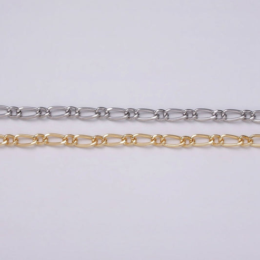 16K Gold Plated 4.3mm Twisted Paperclip Cable Link Unique Unfinished Chain by Yard in Gold & Silver | ROLL-1231 ROLL-1232 Clearance Pricing