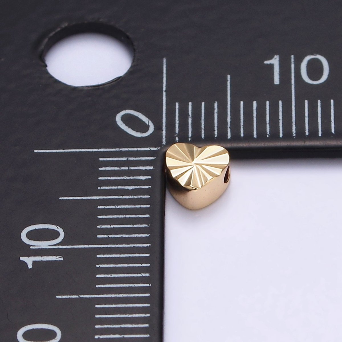 16K Gold Filled 5mm Sunburst Heart Spacer Bead | B-836