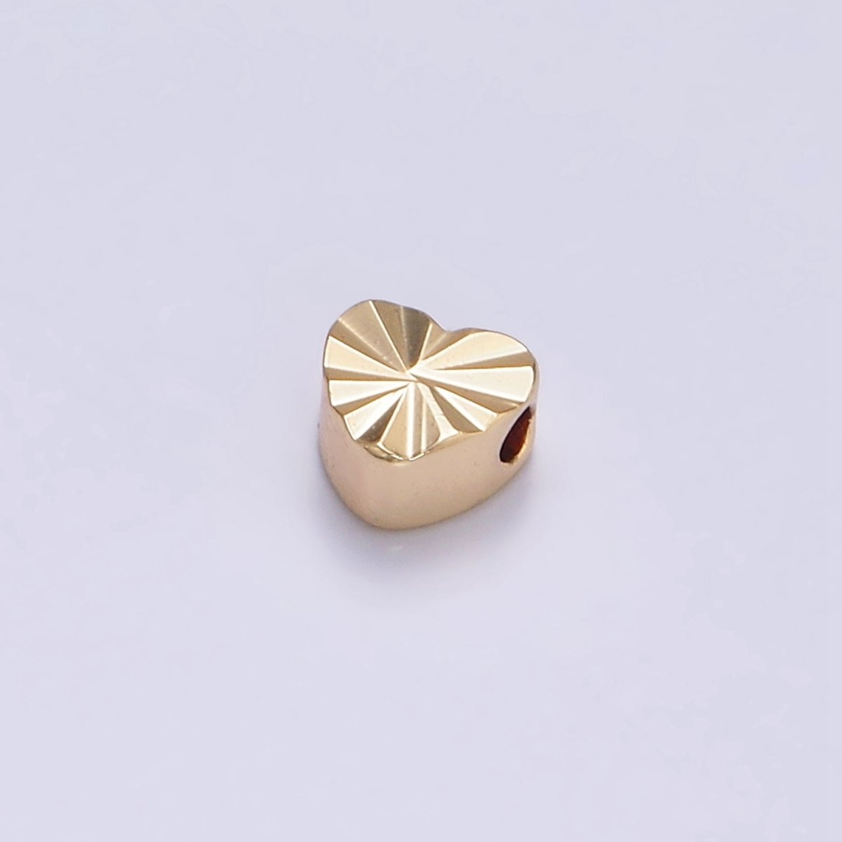 16K Gold Filled 5mm Sunburst Heart Spacer Bead | B-836
