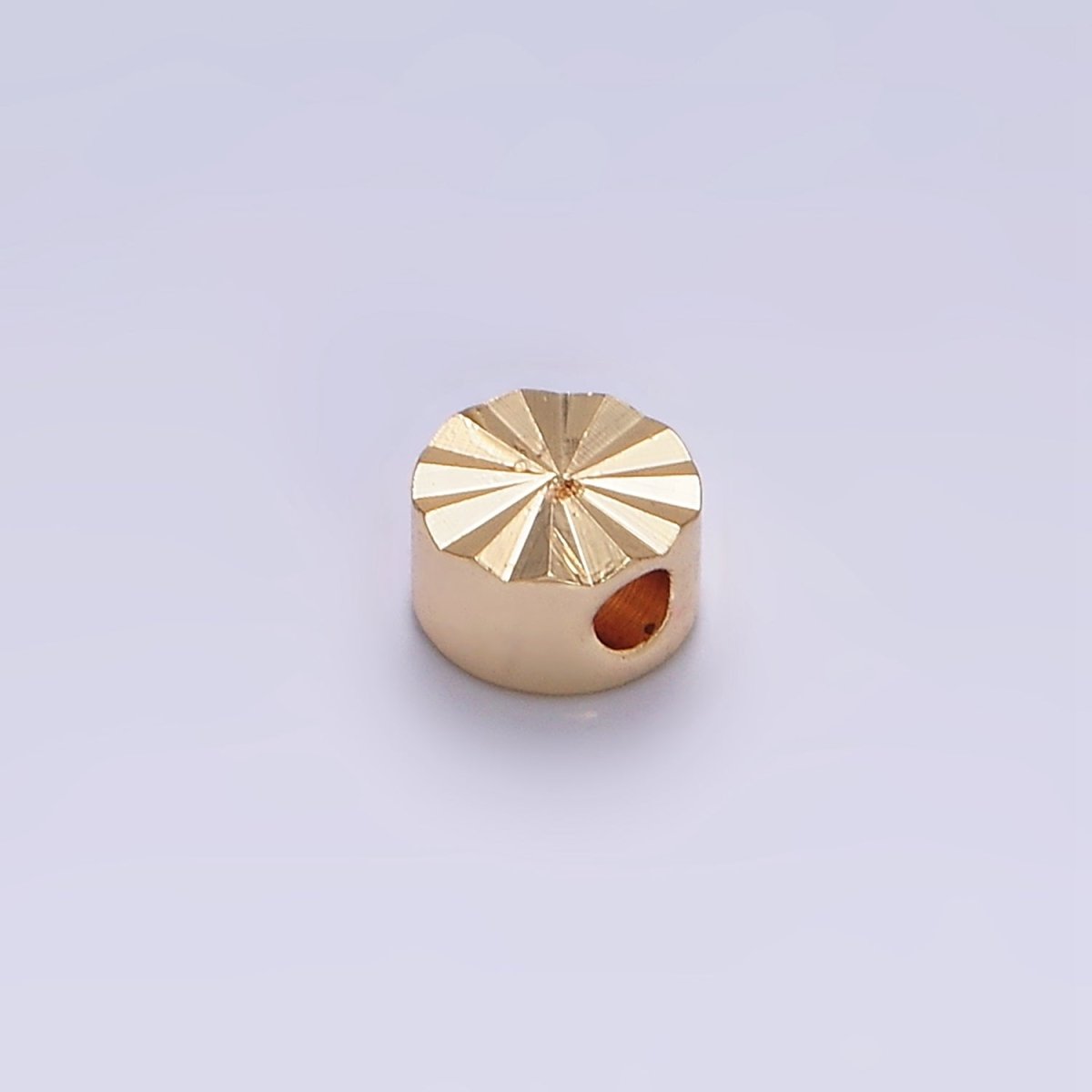 16K Gold Filled 5mm Sunburst Round Spacer Bead | B-838
