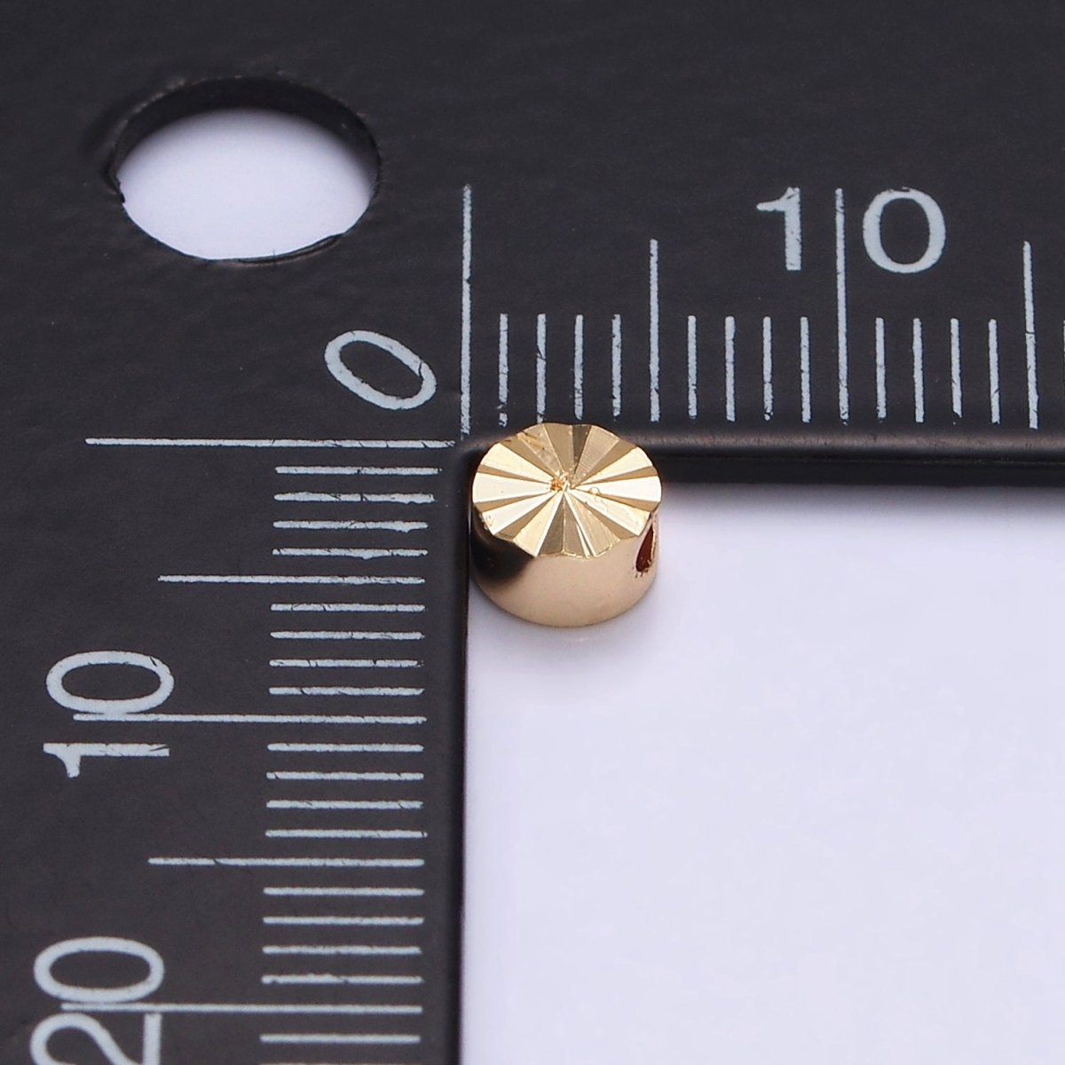 16K Gold Filled 5mm Sunburst Round Spacer Bead | B-838