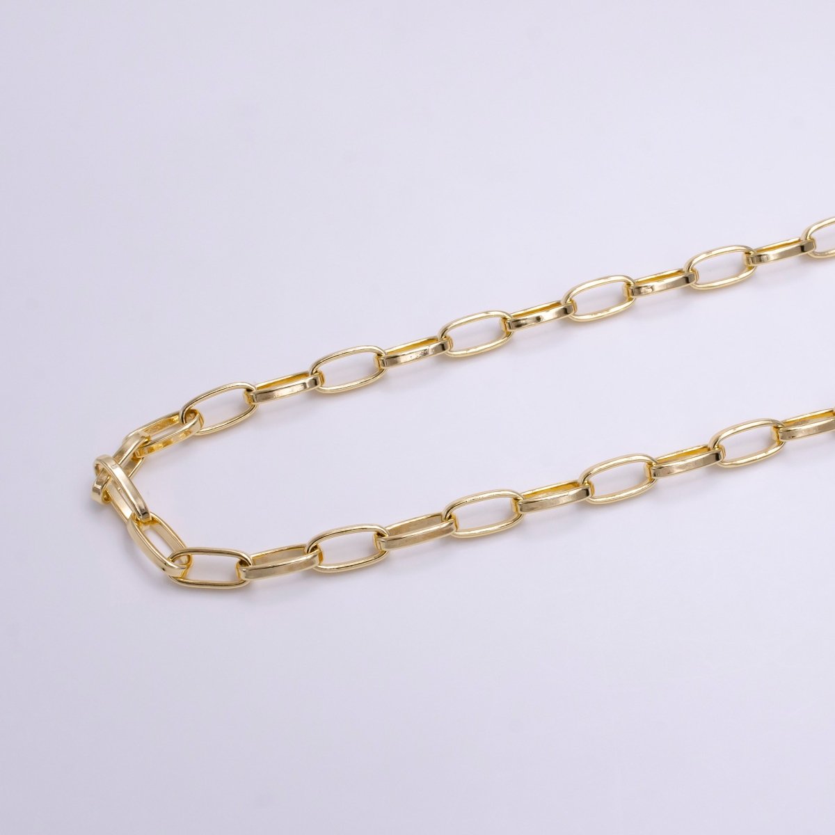 16K Gold Filled 6mm Cable Chunky Statement Unfinished Chain For Jewelry Making | ROLL-1378 Clearance Pricing