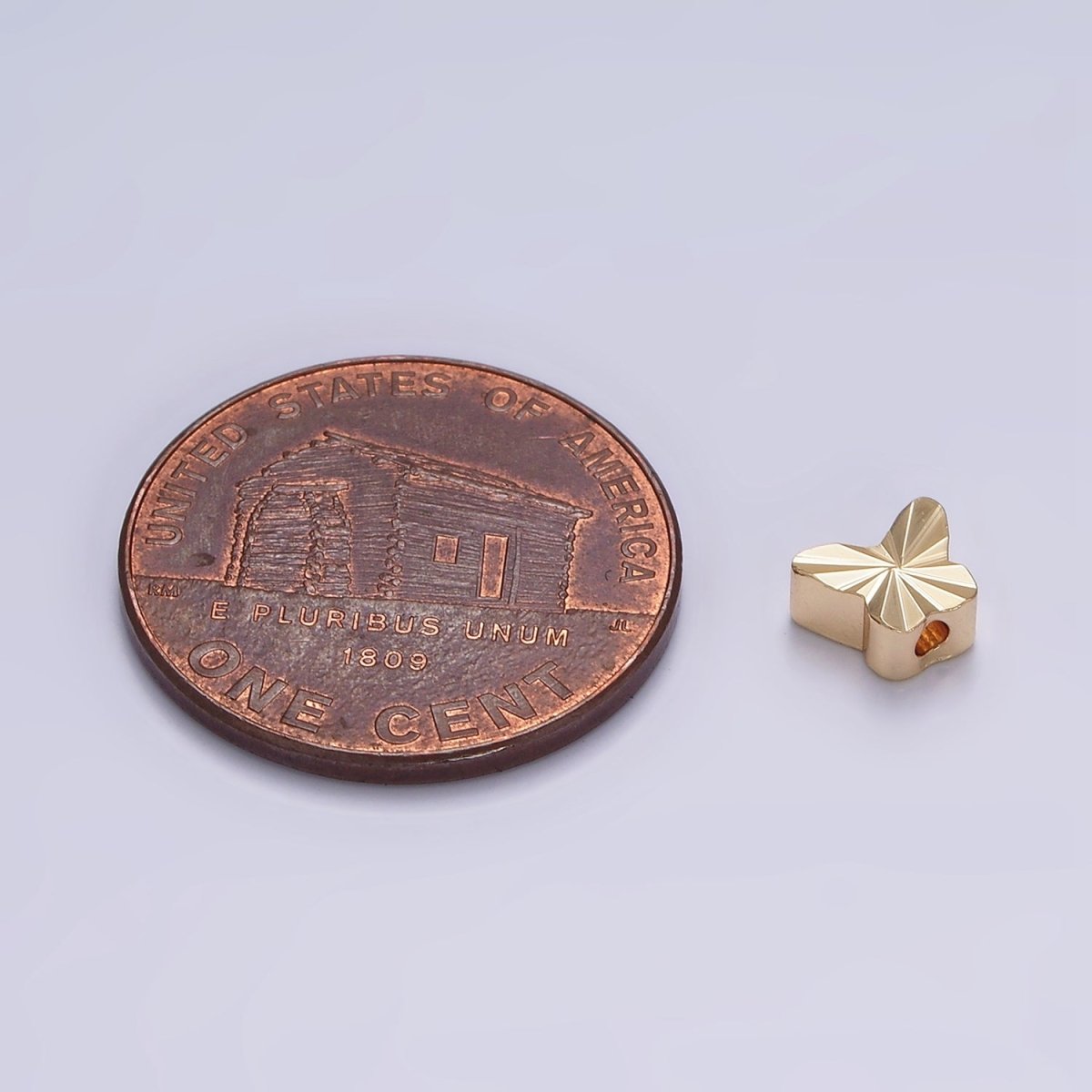 16K Gold Filled 6mm Sunburst Butterfly Mariposa Bead | B-834