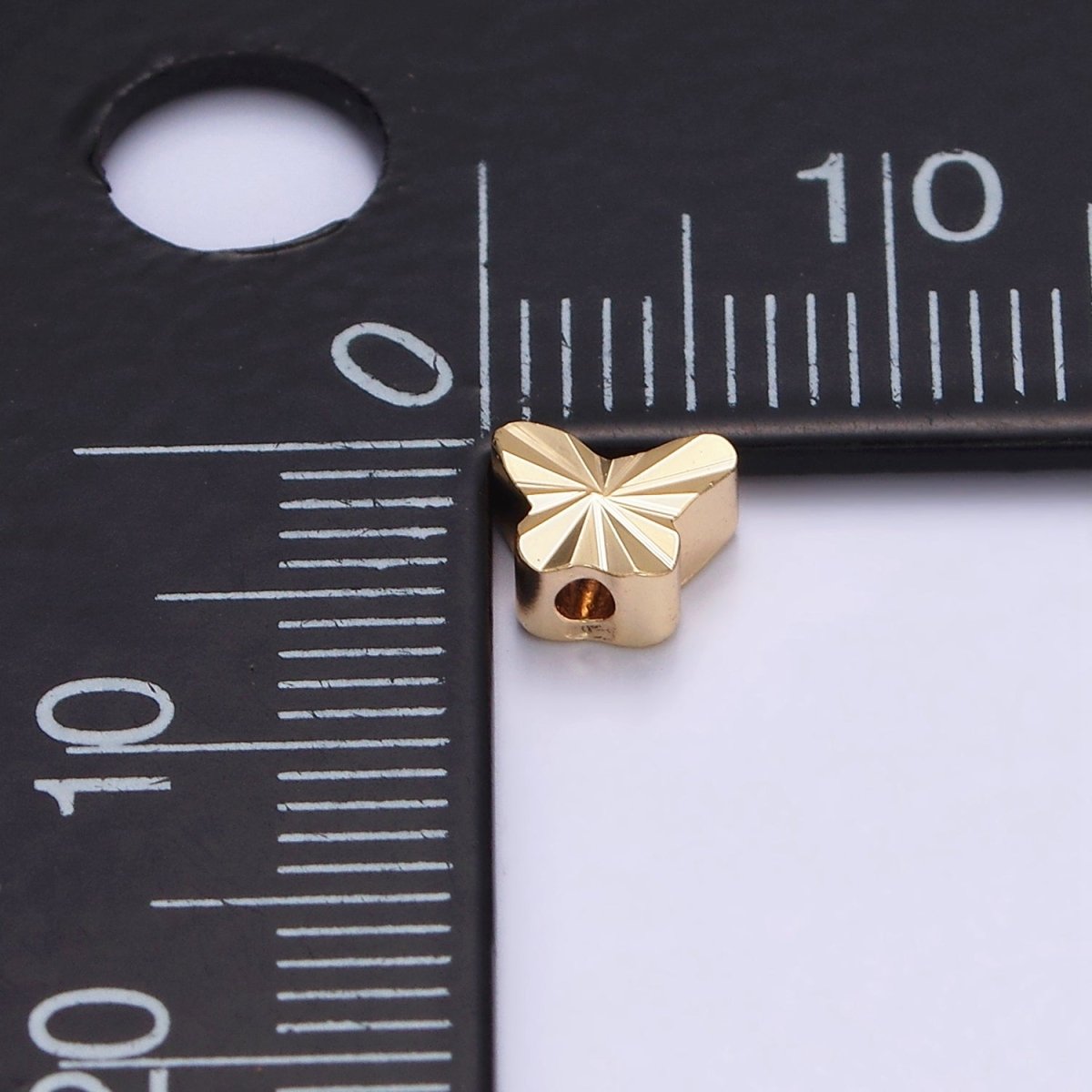 16K Gold Filled 6mm Sunburst Butterfly Mariposa Bead | B-834