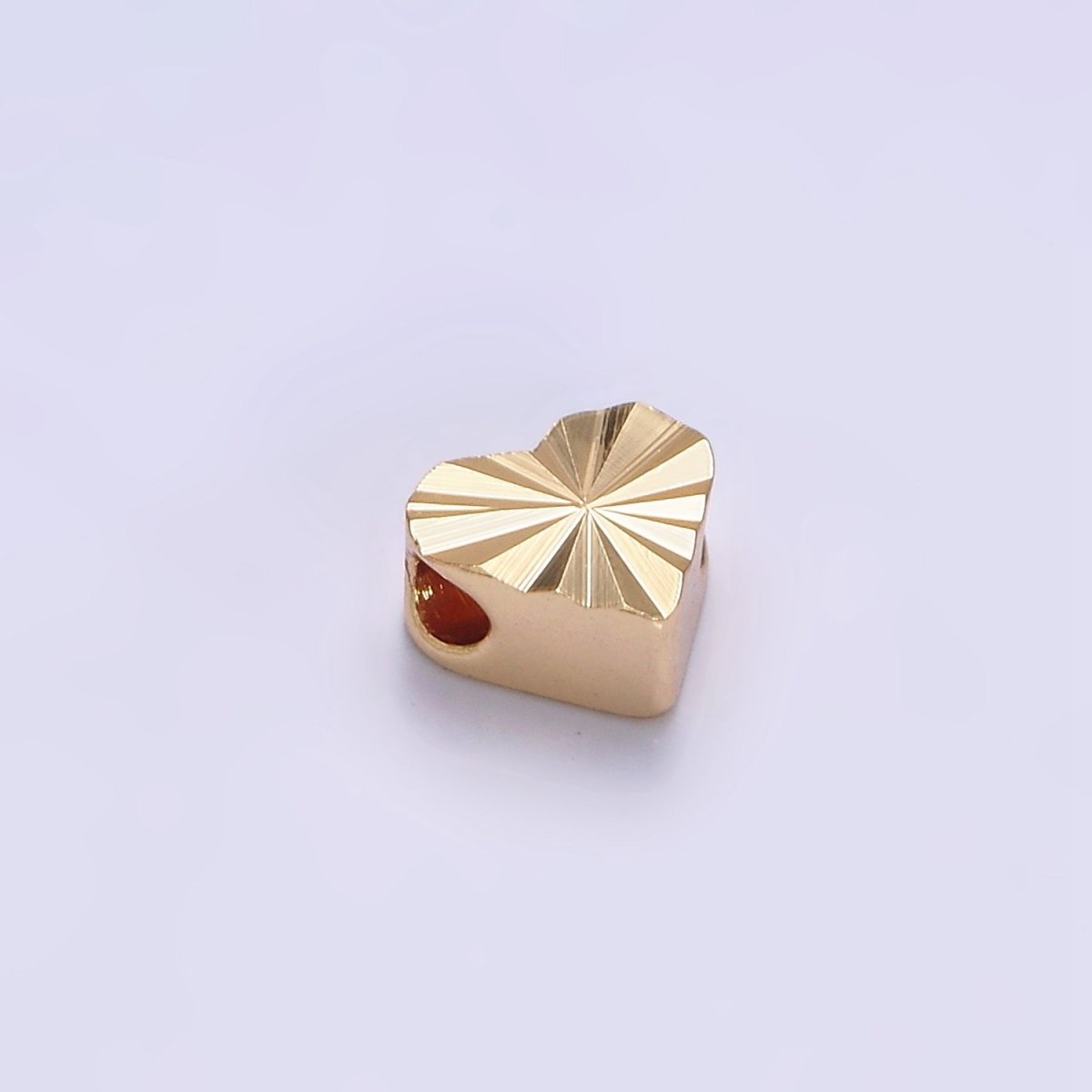 16K Gold Filled 7mm Sunburst Heart Bead | B-835