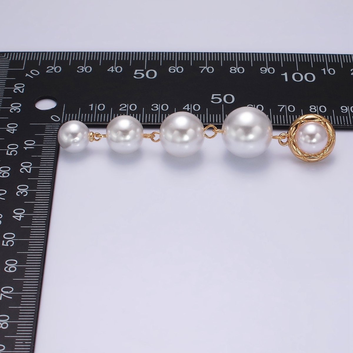 16K Gold Filled 85mm Multiple Shell Pearl Quilted Bezel Drop Stud Earrings in Gold & Silver | AE347 AE348