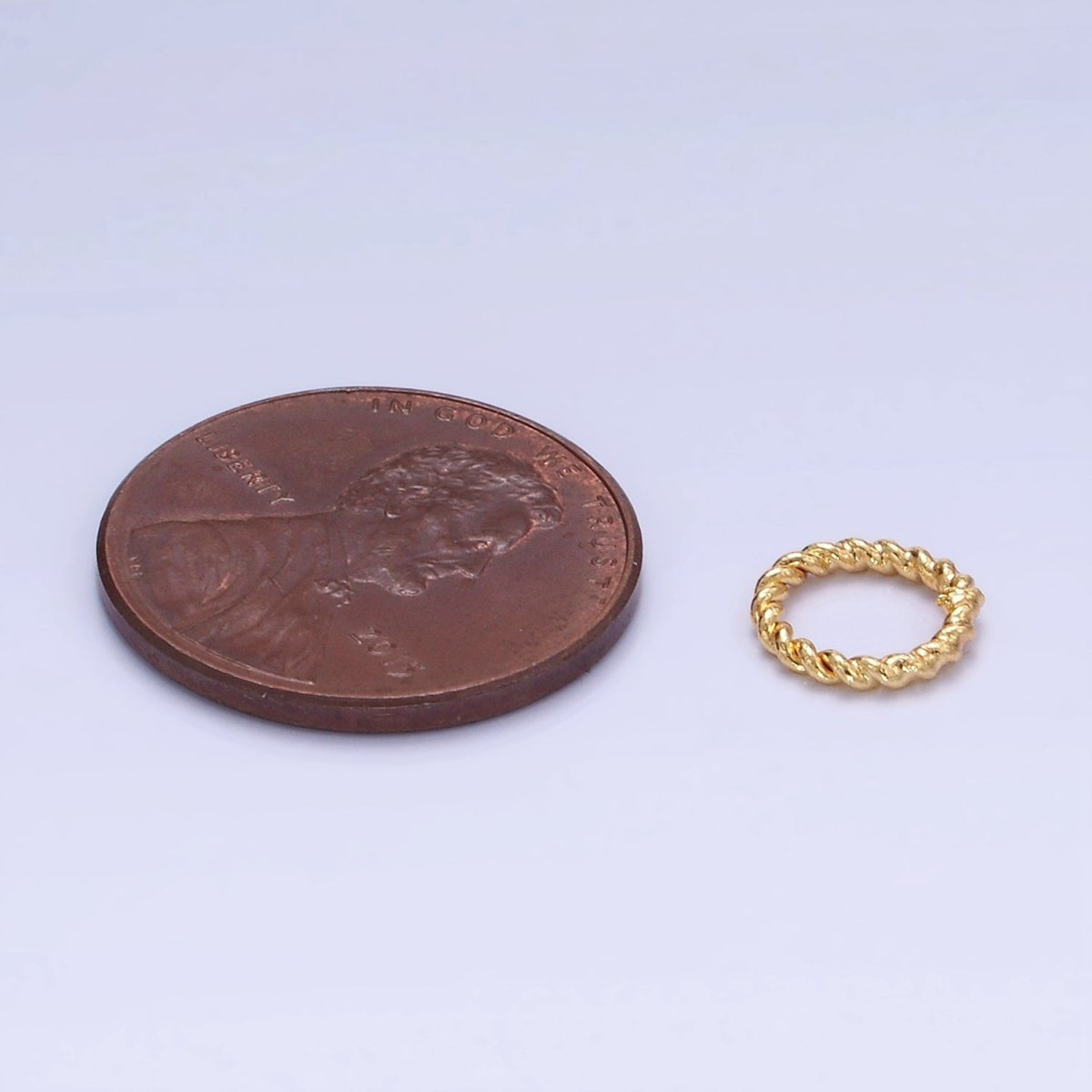 16K Gold Filled 8mm Croissant Twist Closed Jump Ring Findings By Bag | Z736