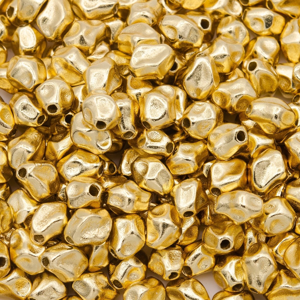 16K Gold Filled Abstract Hammered Geometric Bead | B-820
