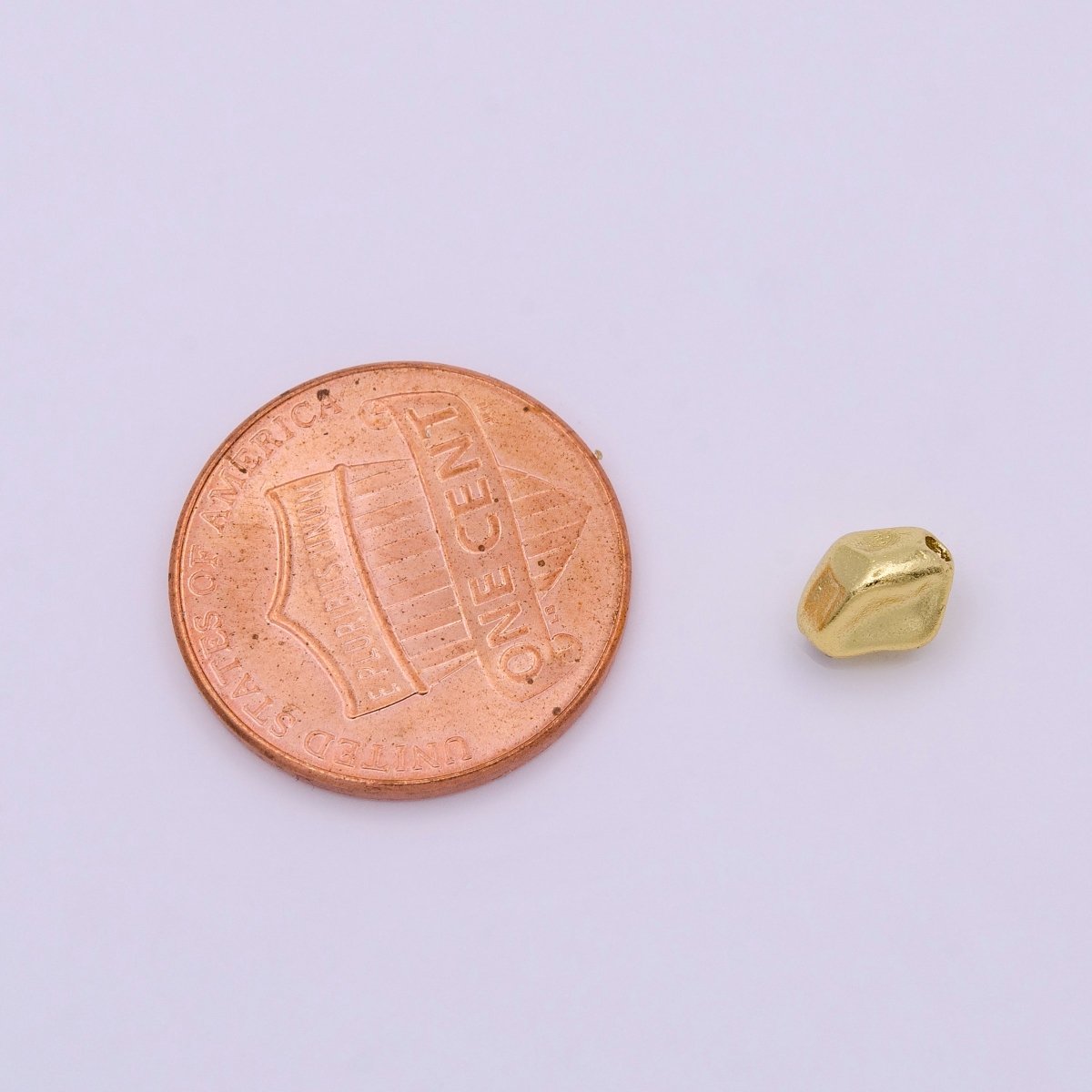 16K Gold Filled Abstract Hammered Geometric Bead | B-820