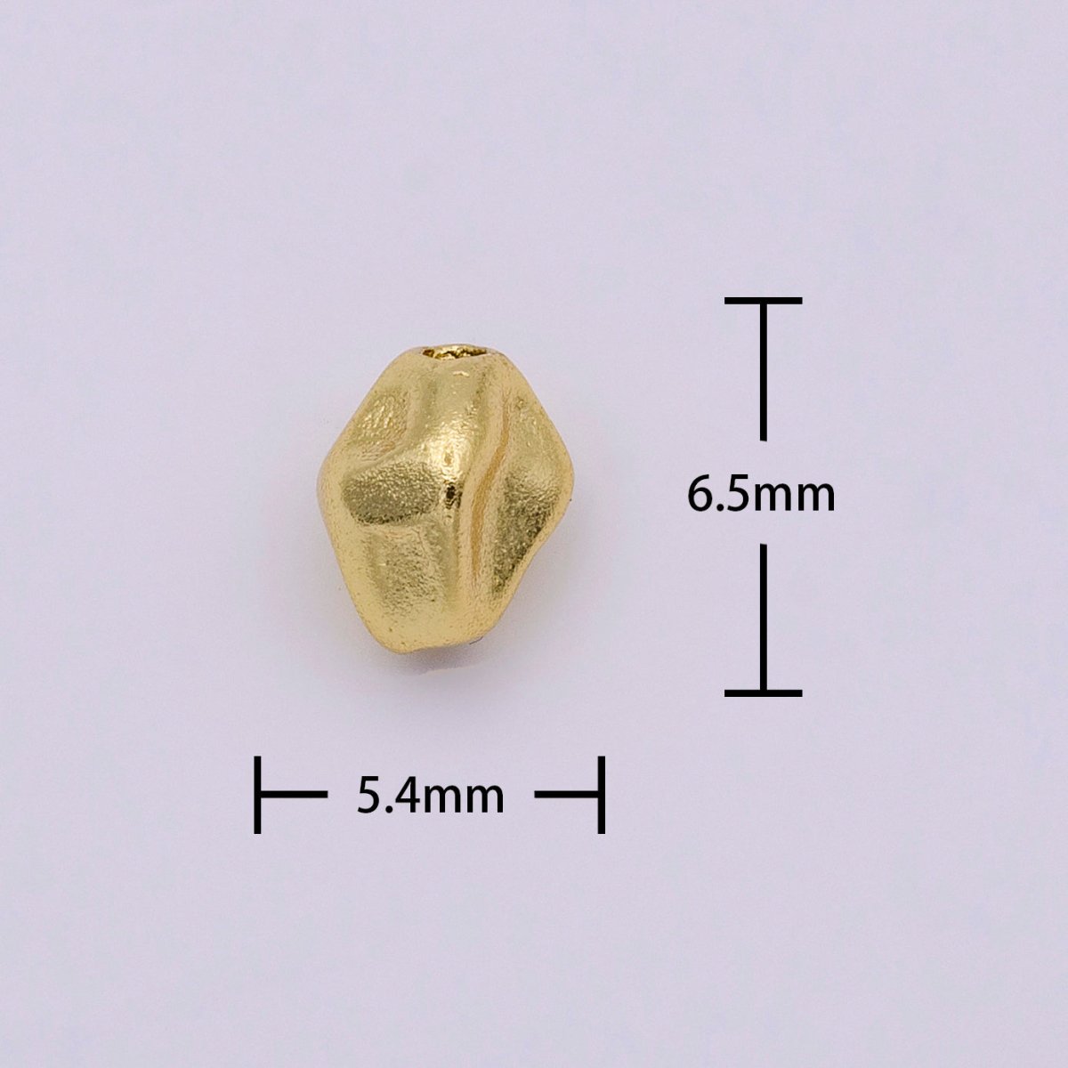 16K Gold Filled Abstract Hammered Geometric Bead | B-820