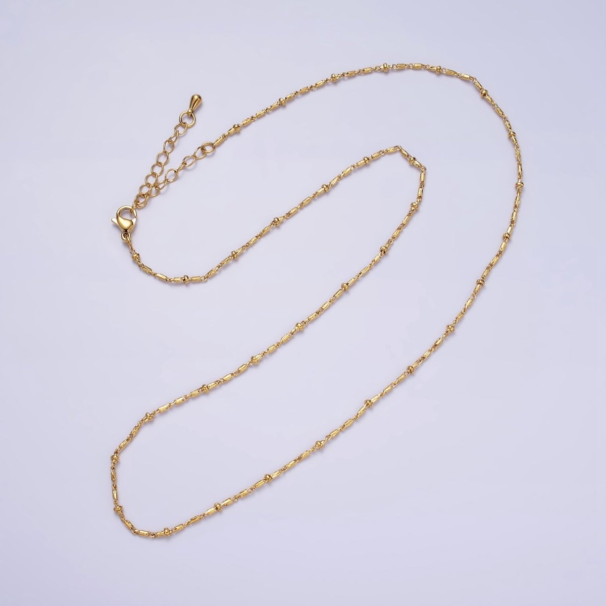 16k Gold Filled Beaded Satellite Chain Gold Filled Silver Chain Simple Everyday Layering Necklace 17 Inch | WA-1859 WA-1860 Clearance Pricing