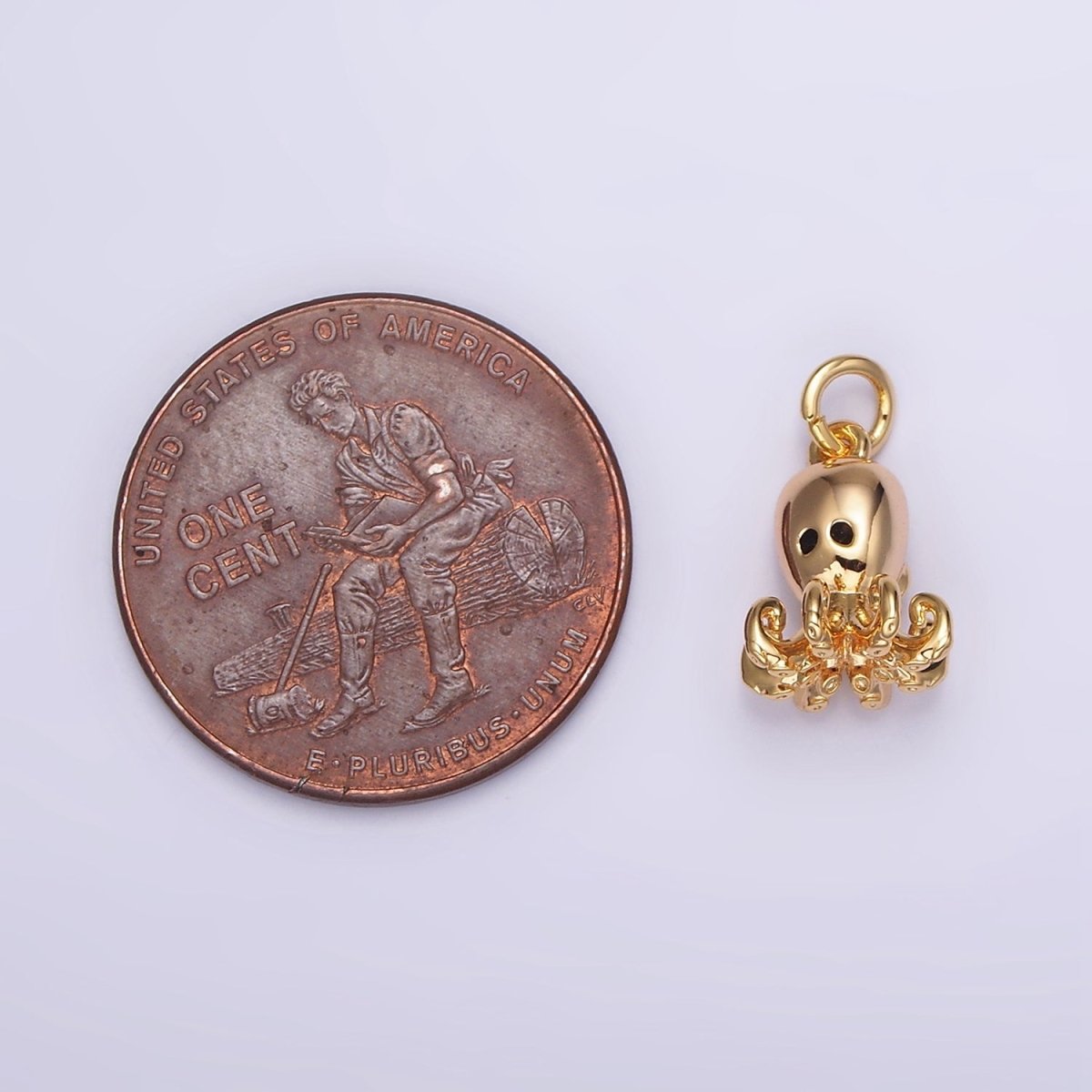16K Gold Filled Black-Eyed CZ Octopus Squid Add-On Charm | AG011
