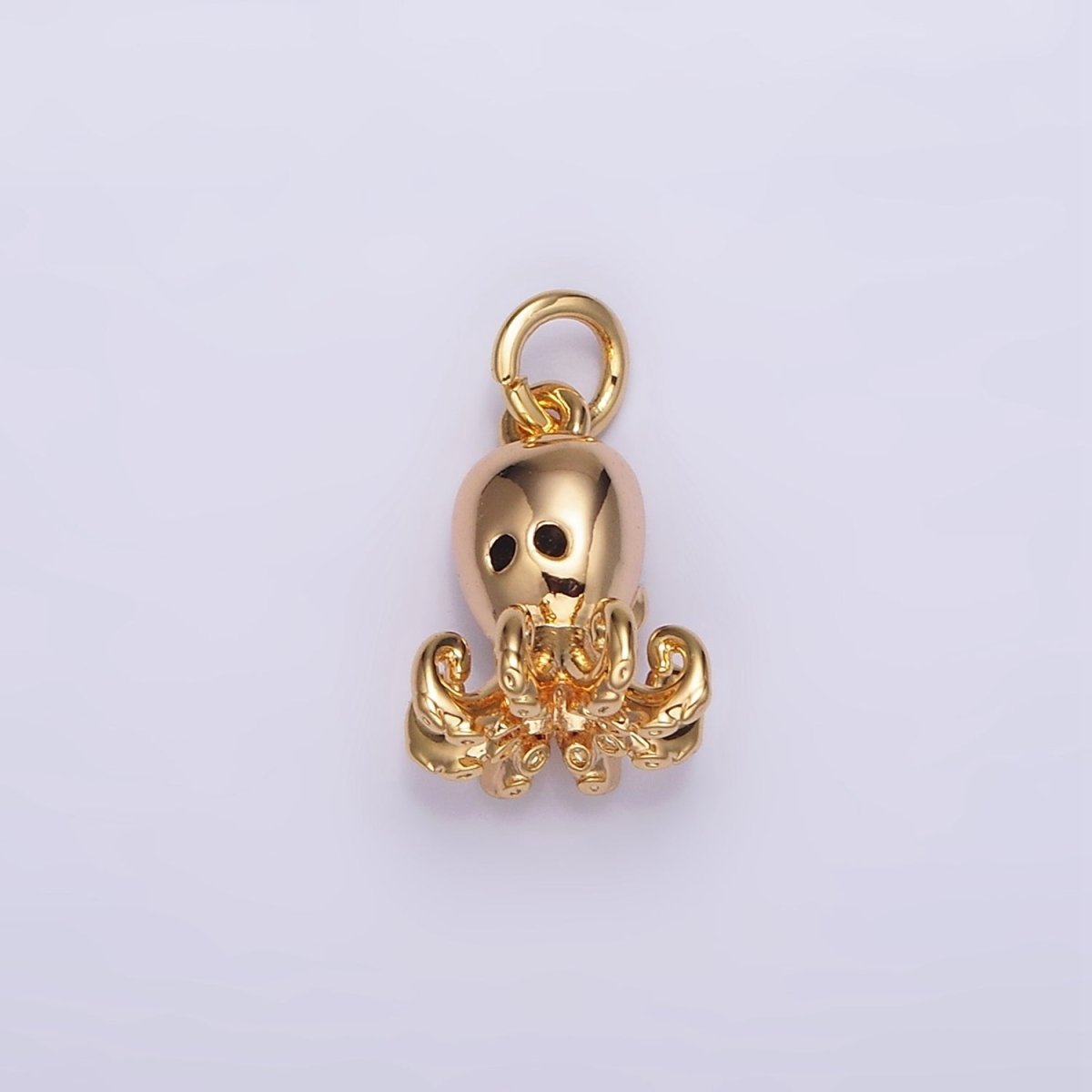 16K Gold Filled Black-Eyed CZ Octopus Squid Add-On Charm | AG011