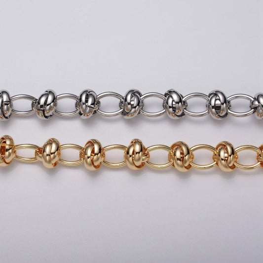 16k Gold Plated Cable Multiple Rolo Link Unfinished Chain in Gold & Silver | ROLL-1155 ROLL-1156 Clearance Pricing