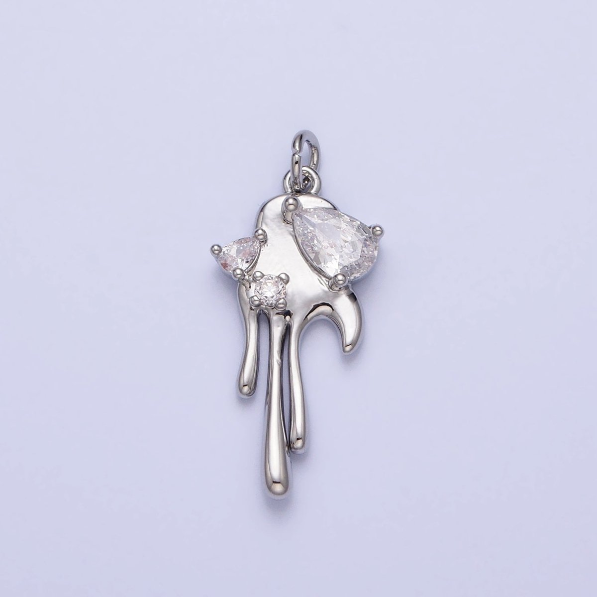 16K Gold Filled Clear, Purple, Pink Teardrop Dripping Gold Geometric Charm AG-007 AG-008 AG-009 AG-010