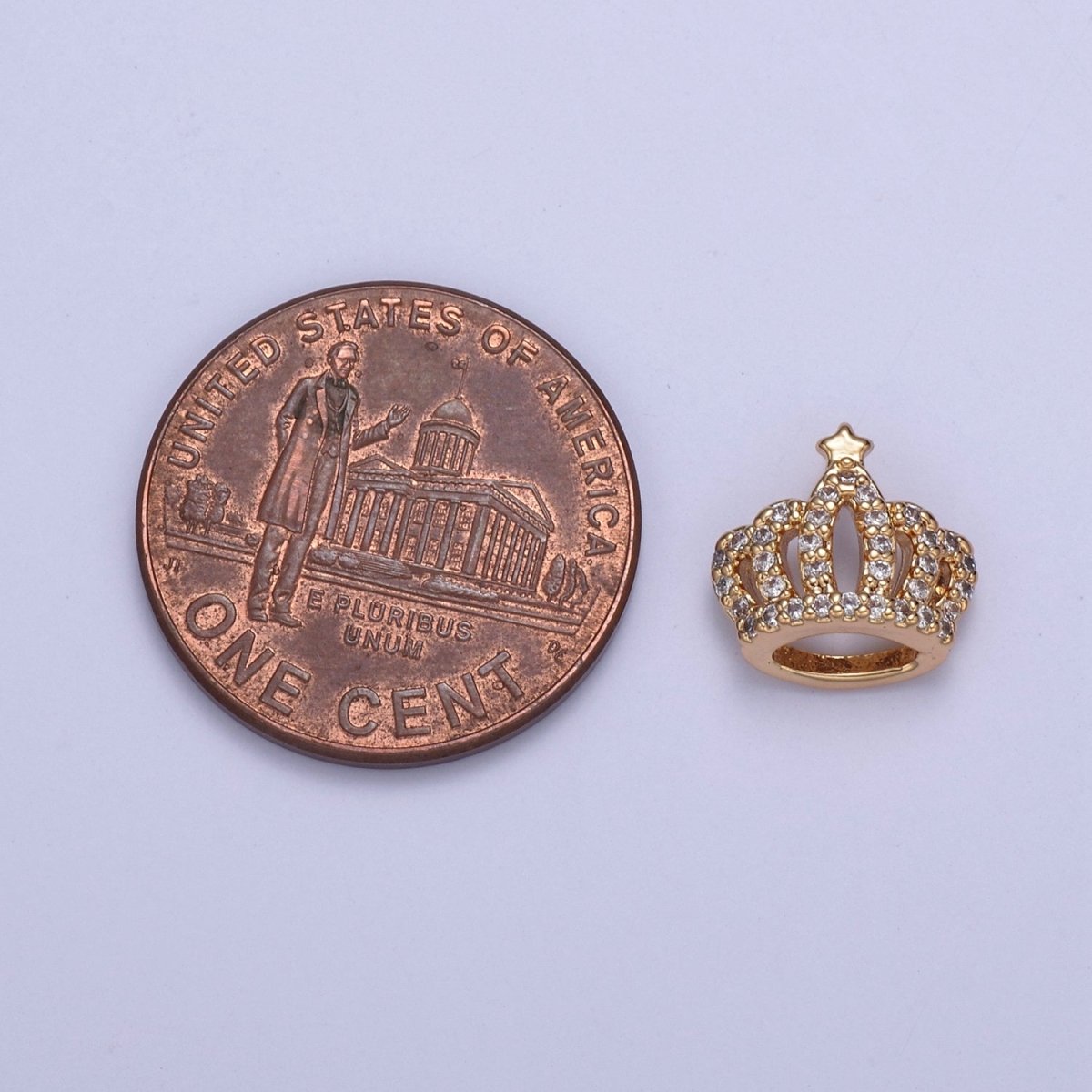16K Gold Filled Crown Tiara with Star CZ Pendant Charm, Micro Pave Charm For Earring Bracelet Necklace N-426
