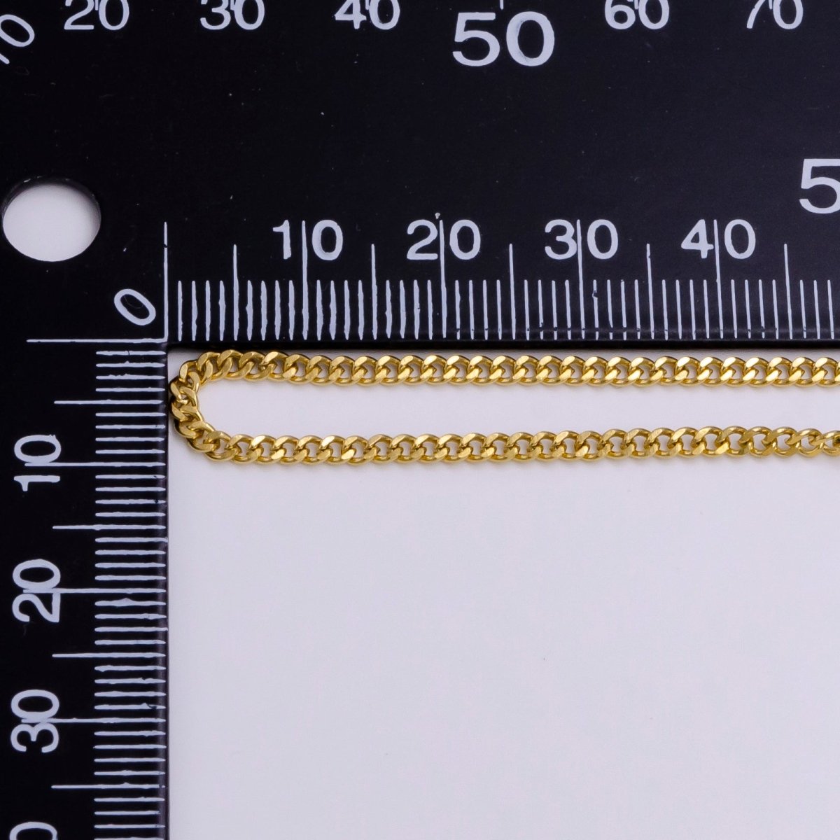 16K Gold Filled Curb Link Chain 2.2mm Width Unfinished Chain By Yard For Jewelry Making | ROLL-1388