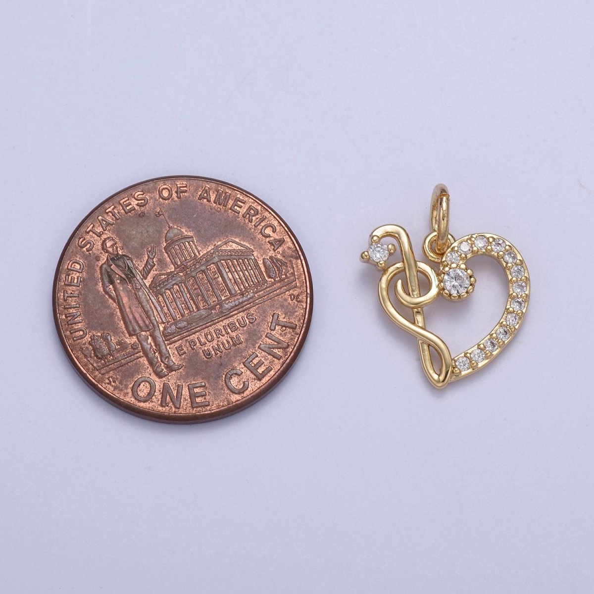 16K Gold Filled Dainty Micro pave Heart Charm, Love Inspired Tiny Heart Ornament Charm N-430