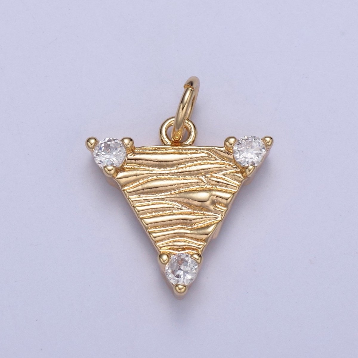 16k Gold Filled Dainty Triangle Charm Cubic Zirconia Charm in Gold micro Pave CZ Geometric Charm N-432