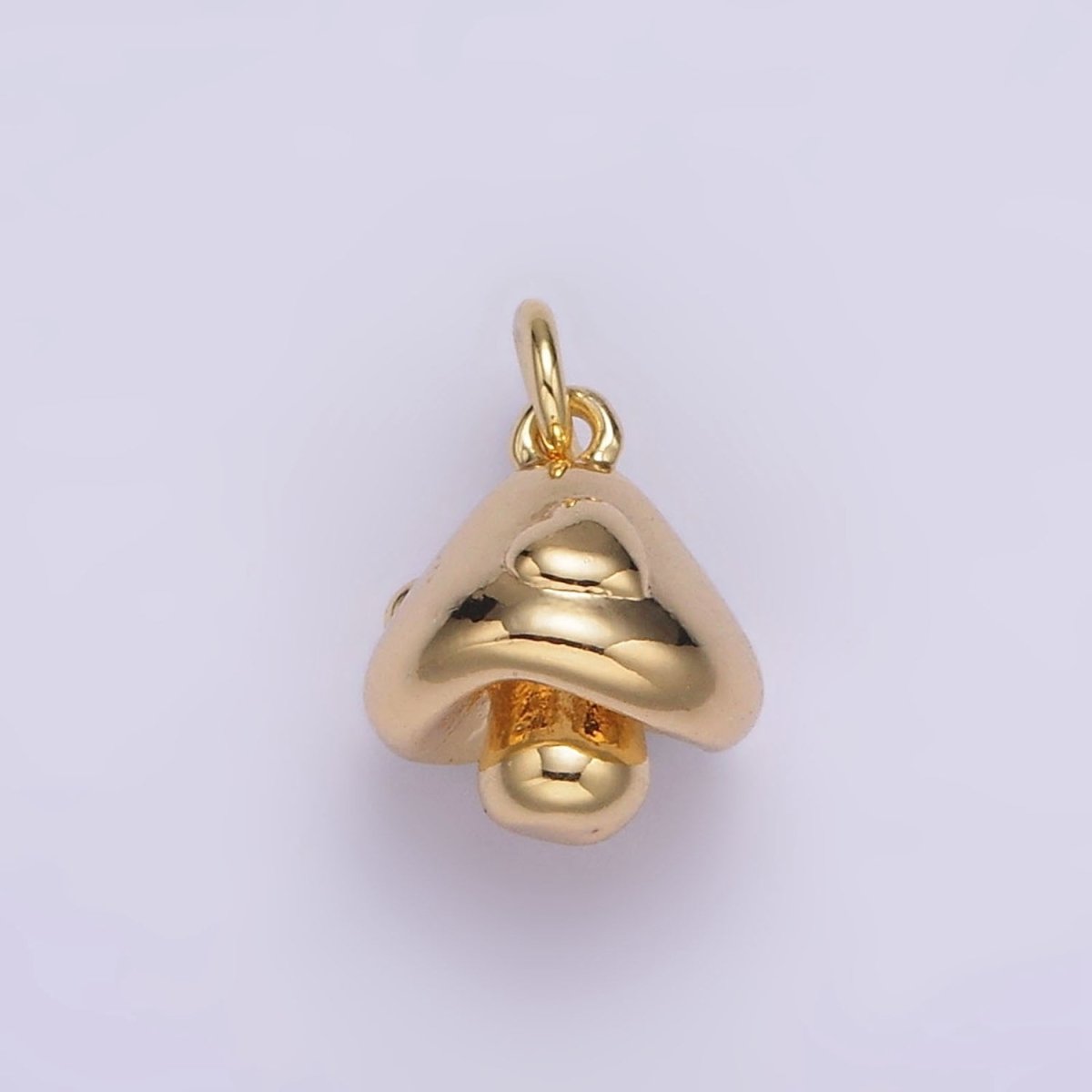 16K Gold Filled Dotted Chubby Mushroom Mini Minimalist Add-On Charm | AG418