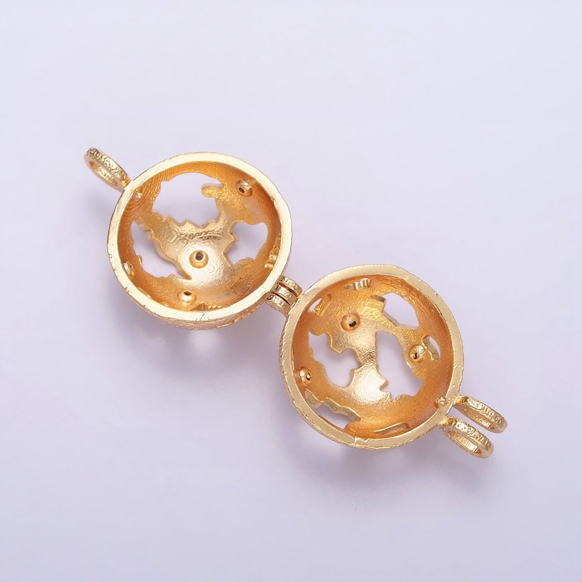 16K Gold Filled Globe Open Round Bead Locket Pendant | AA537