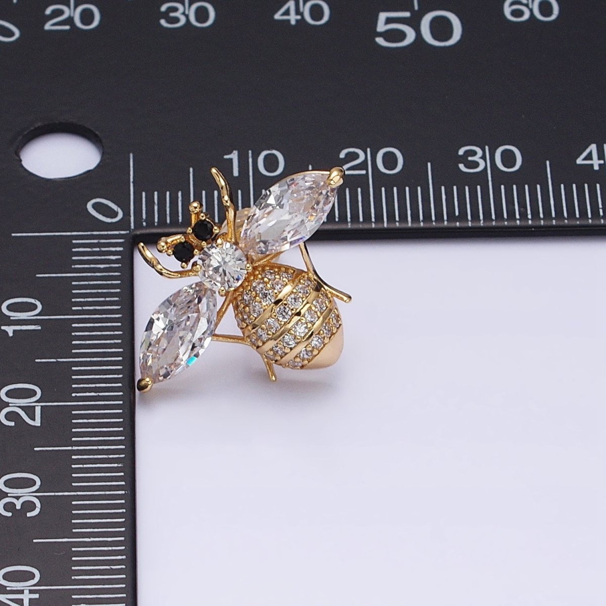 16K Gold Filled Gold Bee Stud Earrings • Crystal Cubic Zirconia Honey Bee Queen Bee Bumble Bee Jewelry AD1474 AD1475