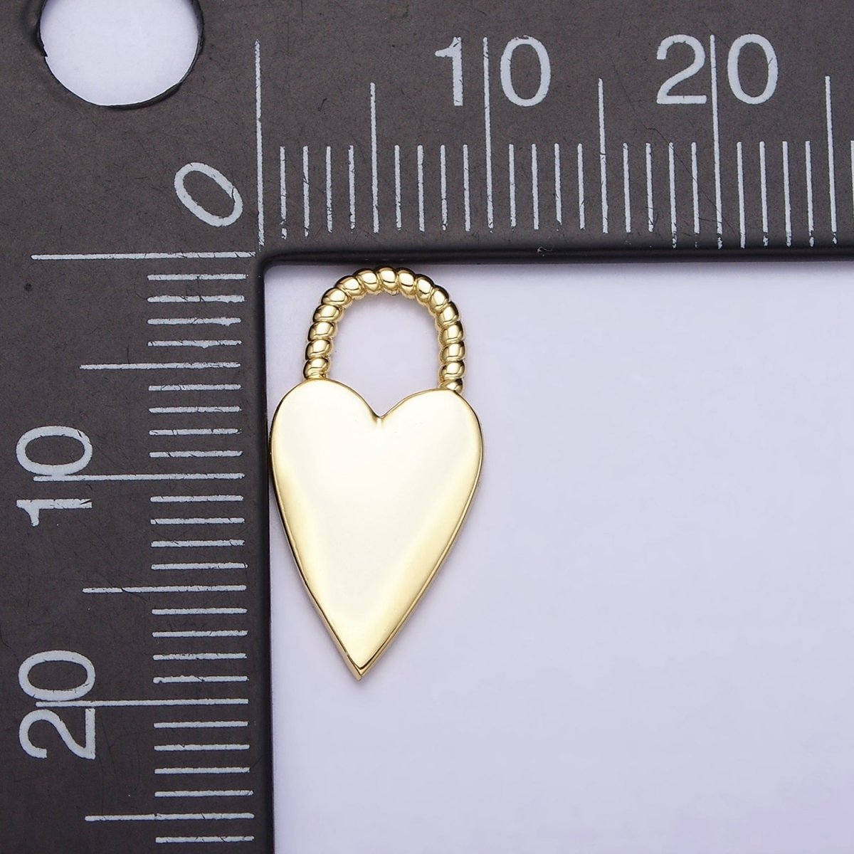 16K Gold Filled Heart Love Twisted Handle Padlock Charm | AC1177