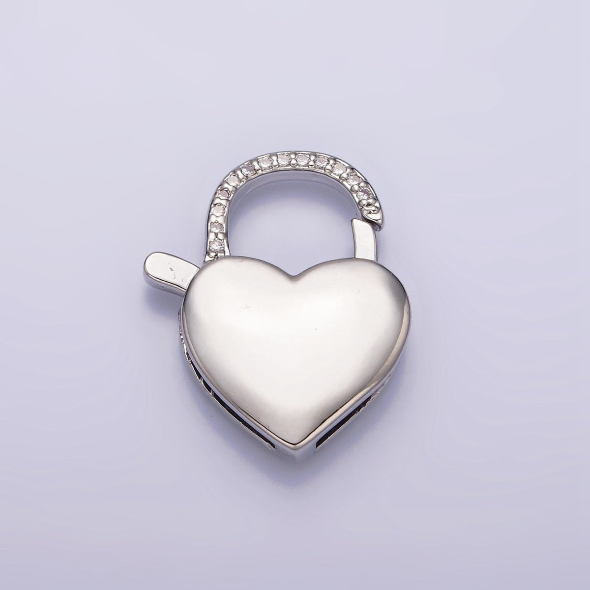 16K Gold Filled Heart Shaped Lock, Clear Micro Pave CZ Heart Clasp For Necklace Jewelry Making Supplies End Clasp Component Z-935 Z-936