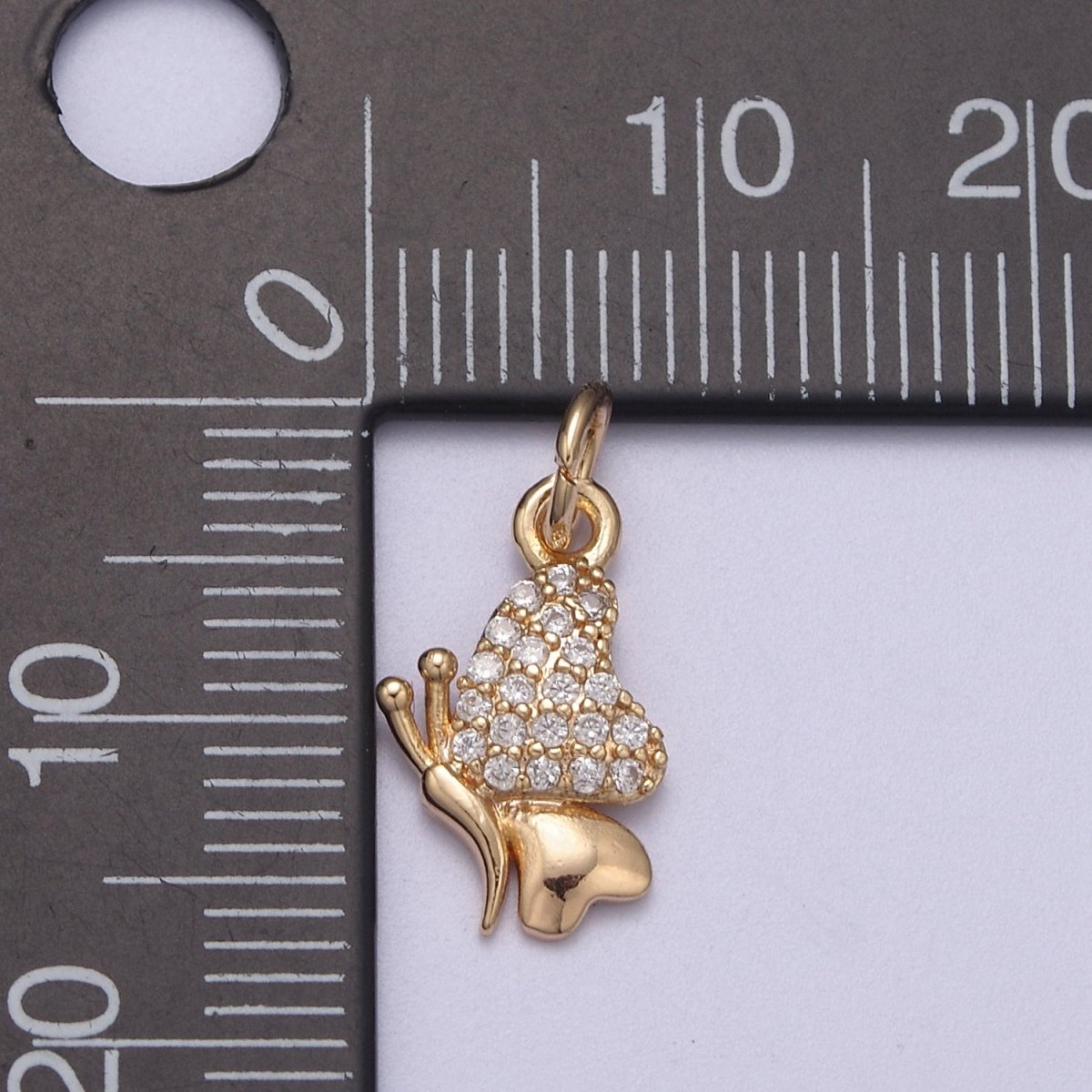 16K Gold Filled Mini Butterfly Insect Micro Paved CZ Wings N-286