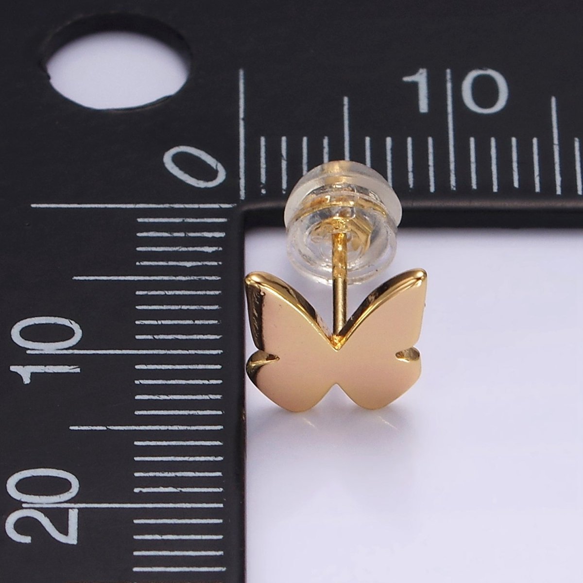 16K Gold Filled Mini Butterfly Mariposa Minimalist Stud Earrings | AE898