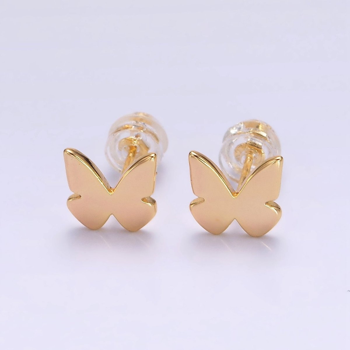 16K Gold Filled Mini Butterfly Mariposa Minimalist Stud Earrings | AE898