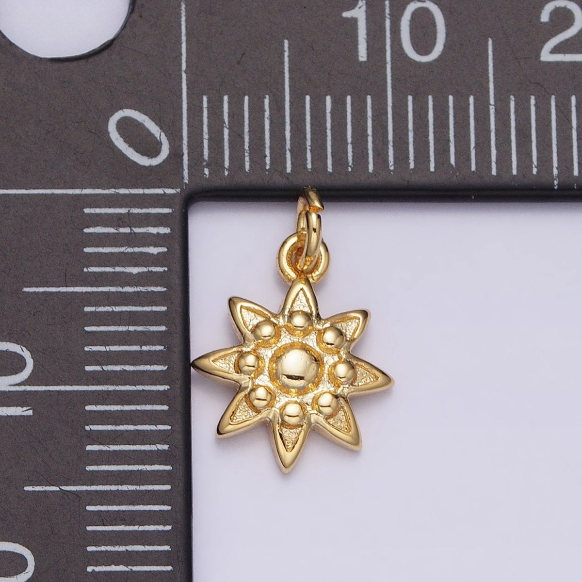 16K Gold Filled Mini Celestial Sun Beaded Add-On Charm | AC-1165