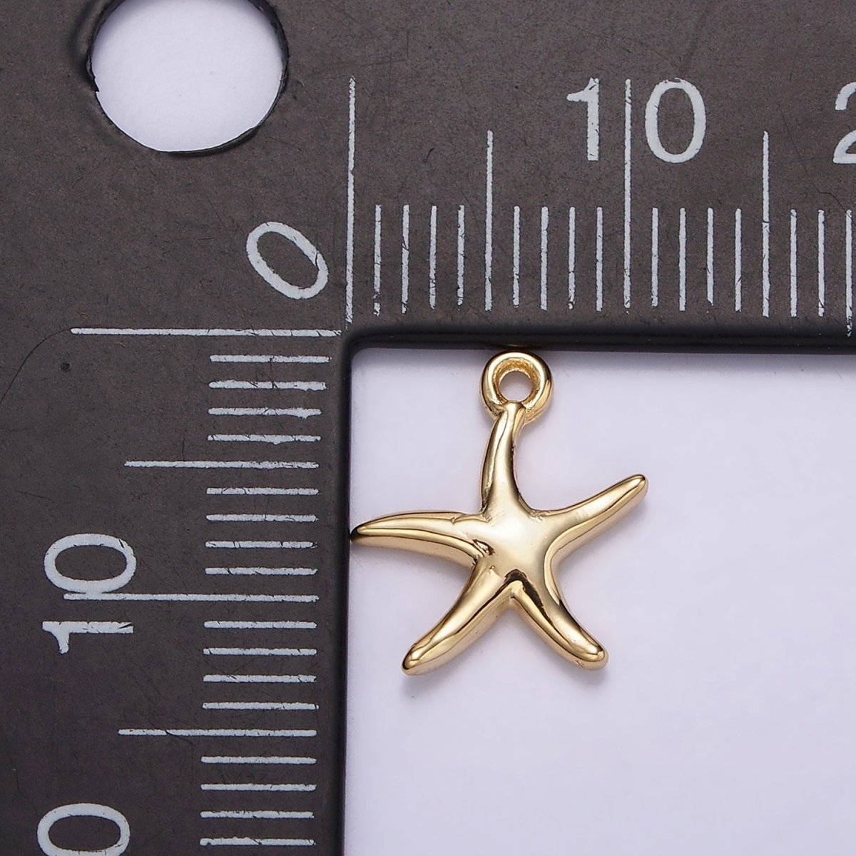 16K Gold Filled Mini Minimalist Star Fish Ocean Animal Add-On Charm | N-954