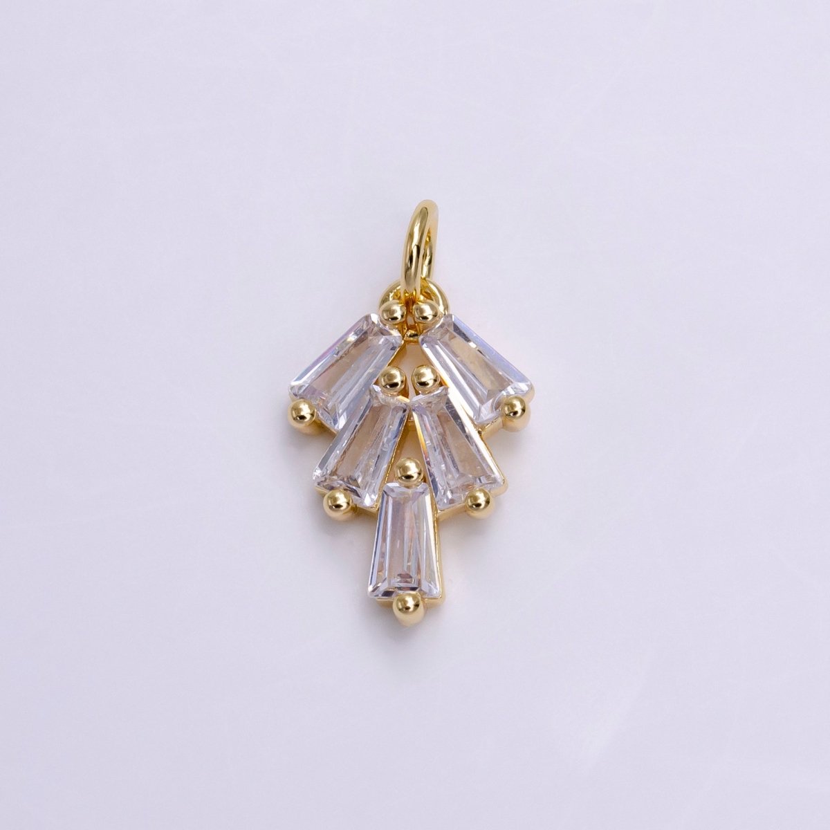 16K Gold Filled Multiple Clear Baguette Mini Drop Add-On Charm | X-019
