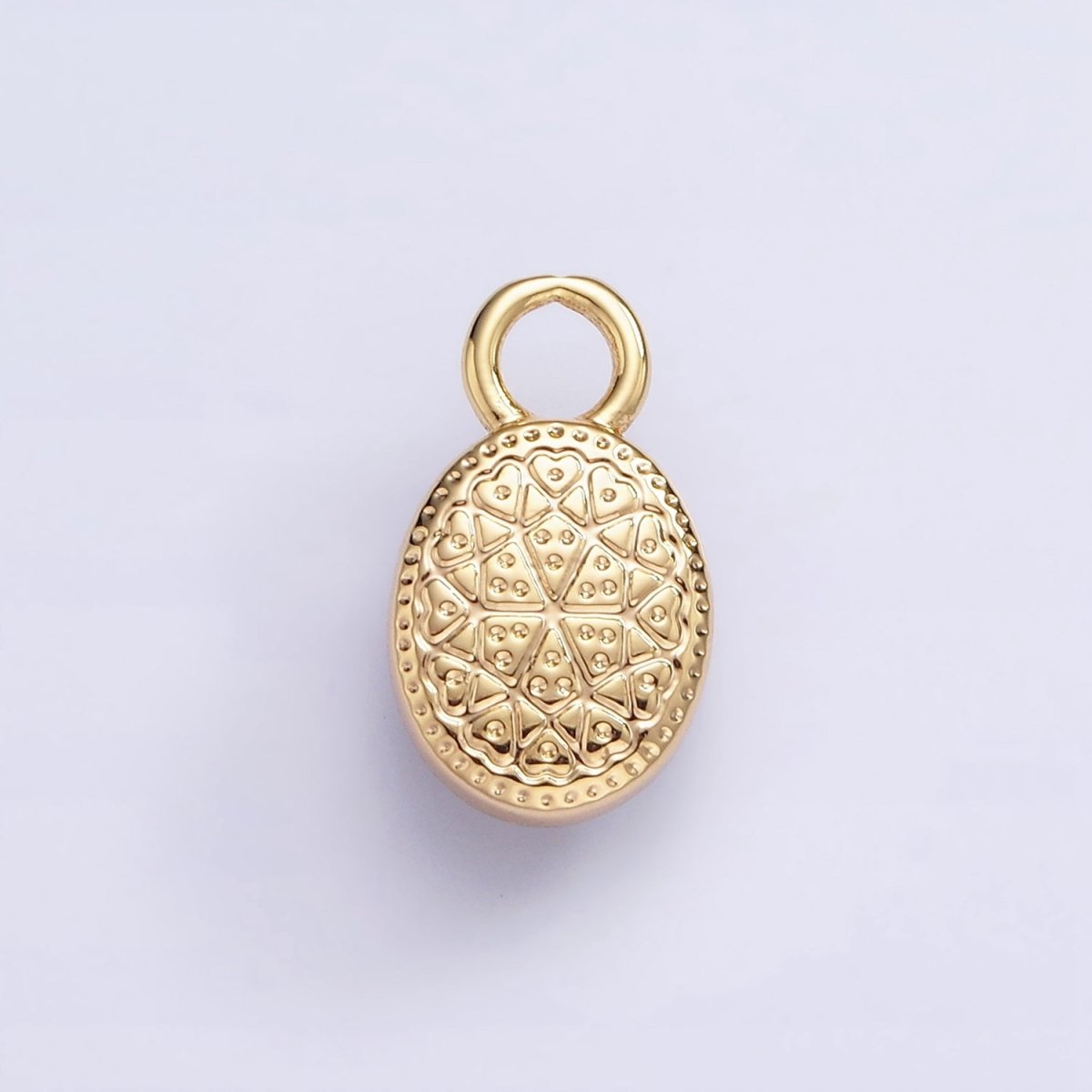 16K Gold Filled Oval Multifaceted Natural Gemstone Personalized Add-On Charm | AC1479 - AC1491