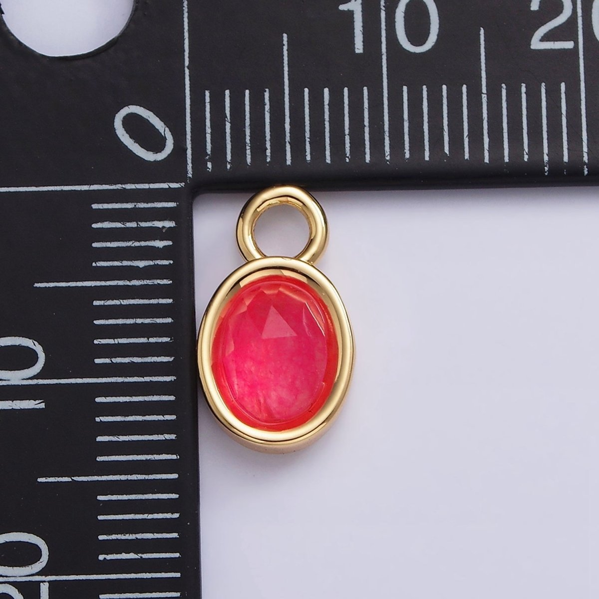 16K Gold Filled Oval Multifaceted Natural Gemstone Personalized Add-On Charm | AC1479 - AC1491