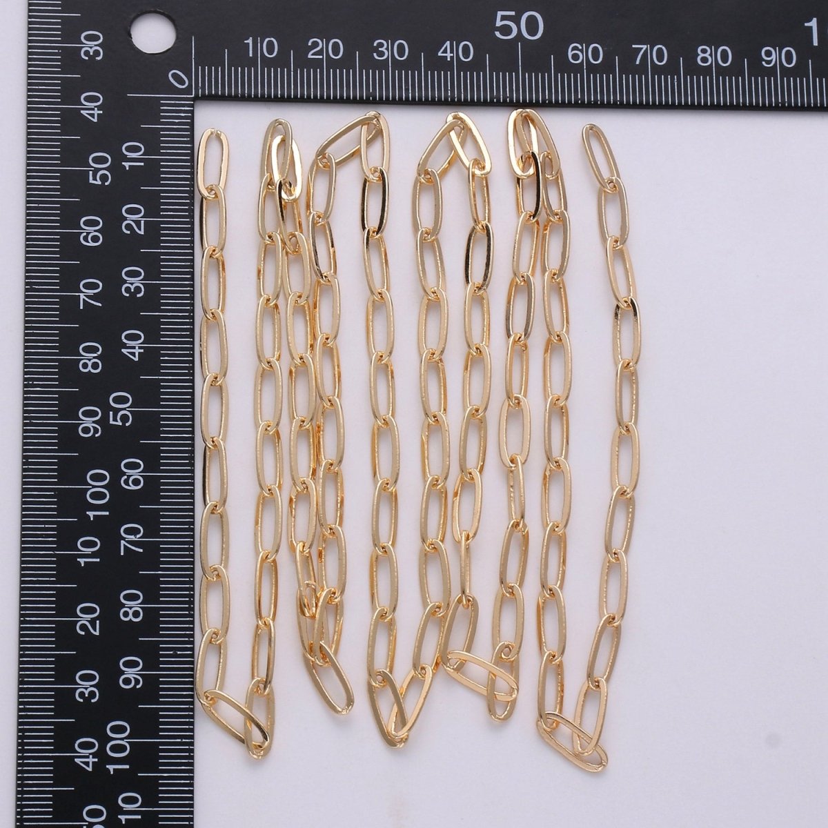 16K Gold Filled Paper Clip Chain Necklace, 9.5 X 4.5mm Oval Paper Clip Chain Sold By Yard, For Necklace Choker Bracelet Anklet Supply Component | ROLL-256