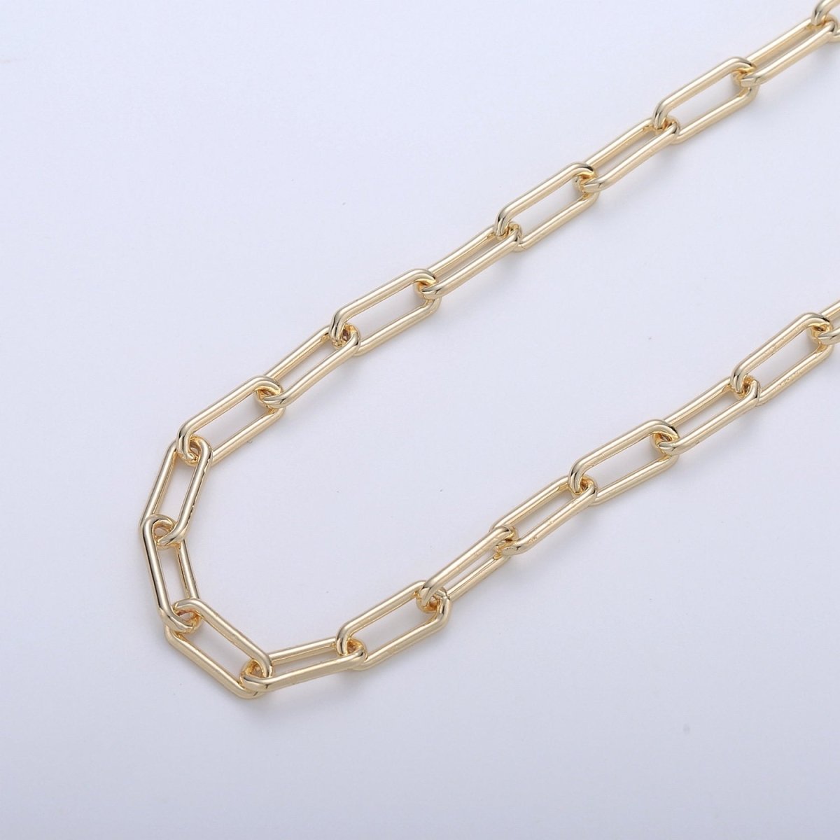 16K Gold Filled Paperclip Rolo Cable Chain By Yard, Thickness 4mm | ROLL-309