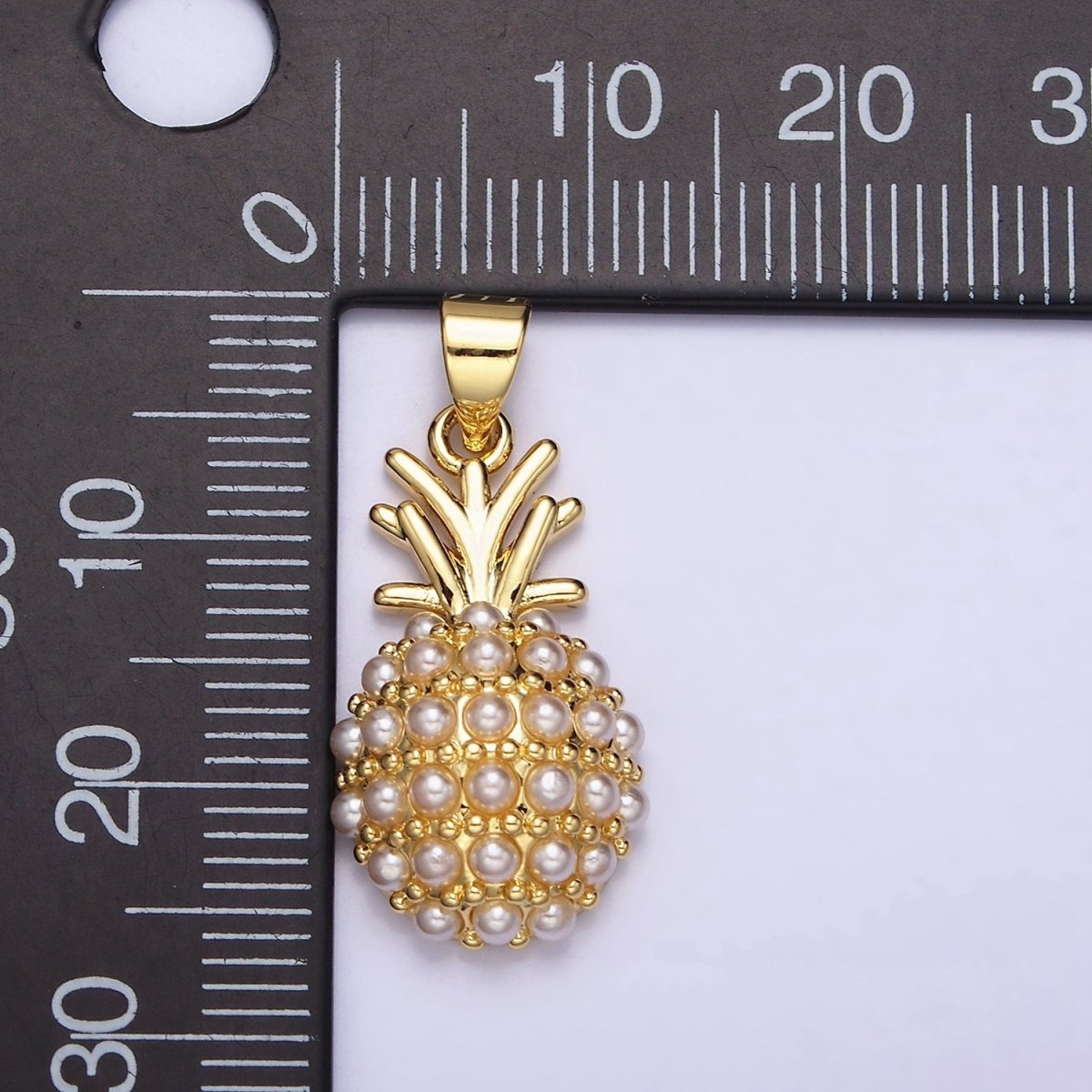 16K Gold Filled Pearl Lined Pineapple Fruit Pendant | AA440