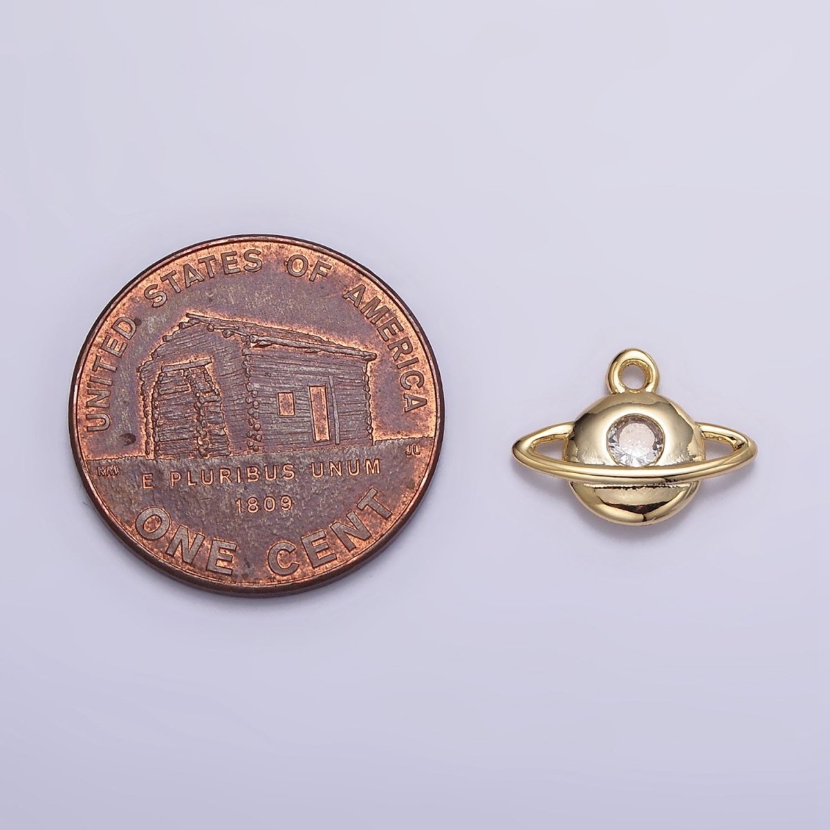 16K Gold Filled Planet Saturn Celestial Space Add-On Charm | N-961