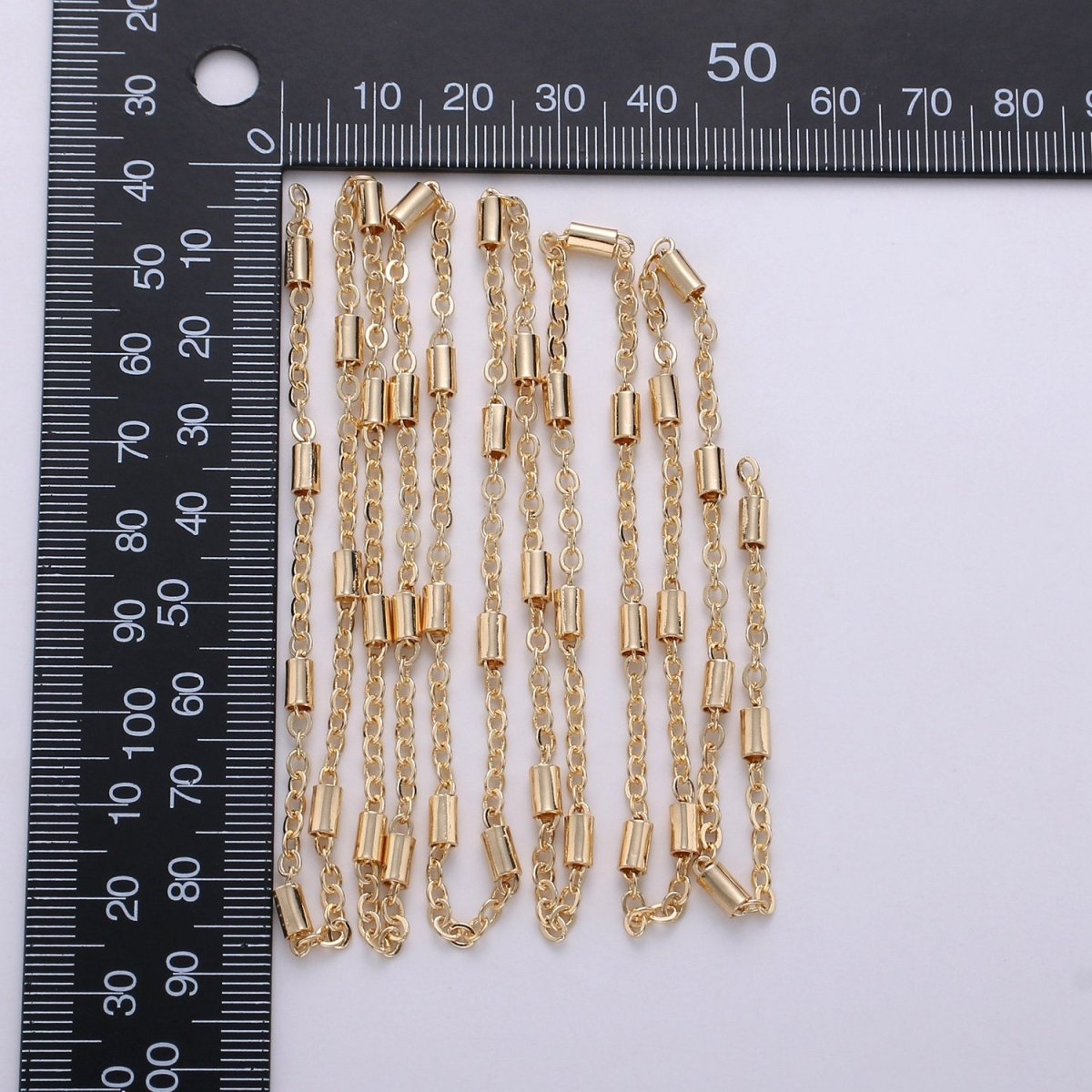 16K Gold Filled Rolo Chain, 4mm Long Tube Chain, Unfinished Rolo Chain For Jewelry, Necklace Bracelet Anklet Supply Component | ROLL-246 Clearance Pricing