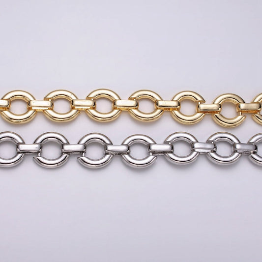 16K Gold Filled Round Cable Chain Chain, Silver Unique Chain by Yard for Jewelry Making Supply | ROLL-1317 ROLL-1318 Clearance Pricing