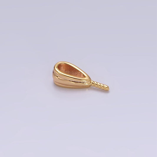 16K Gold Filled Triple Line Textured Drill Peg Bail Jewelry Making Findings Supply | Z-500