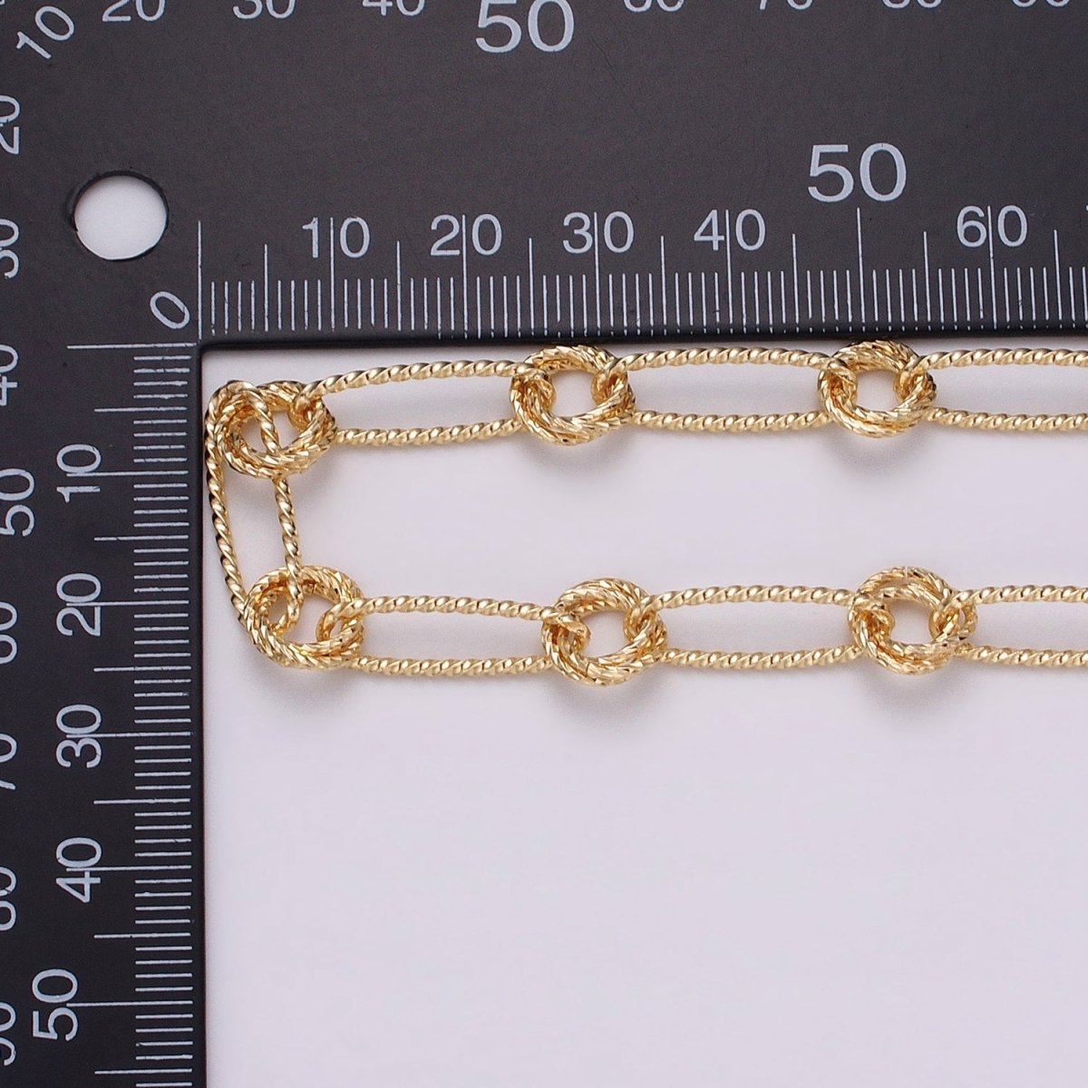 16K Gold Filled Twisted Paperclip Double Rolo Link Unique Unfinished Chain by Yard in Gold & Silver | ROLL-1219 ROLL-1220 Clearance Pricing