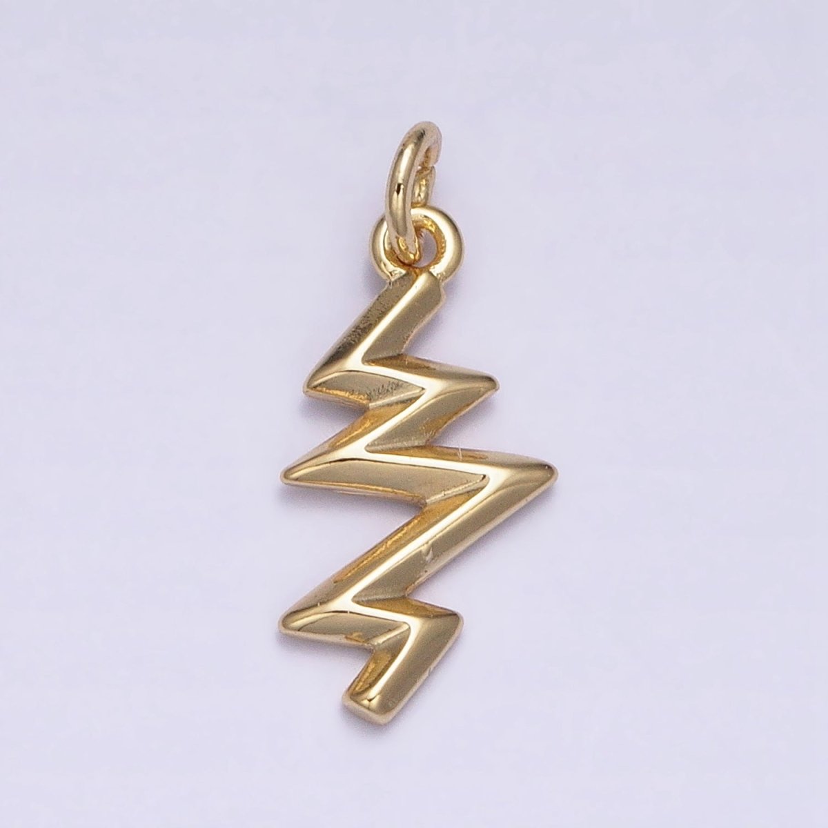 16K Gold Filled Zig Zag Lightning Geometric Add-On Charm | AC1154