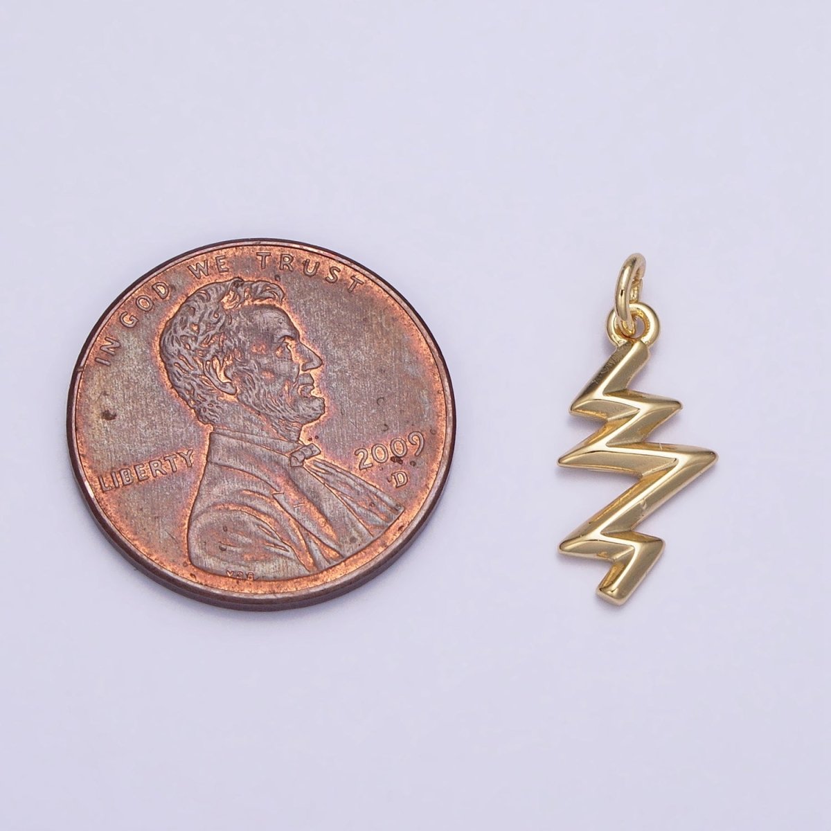 16K Gold Filled Zig Zag Lightning Geometric Add-On Charm | AC1154